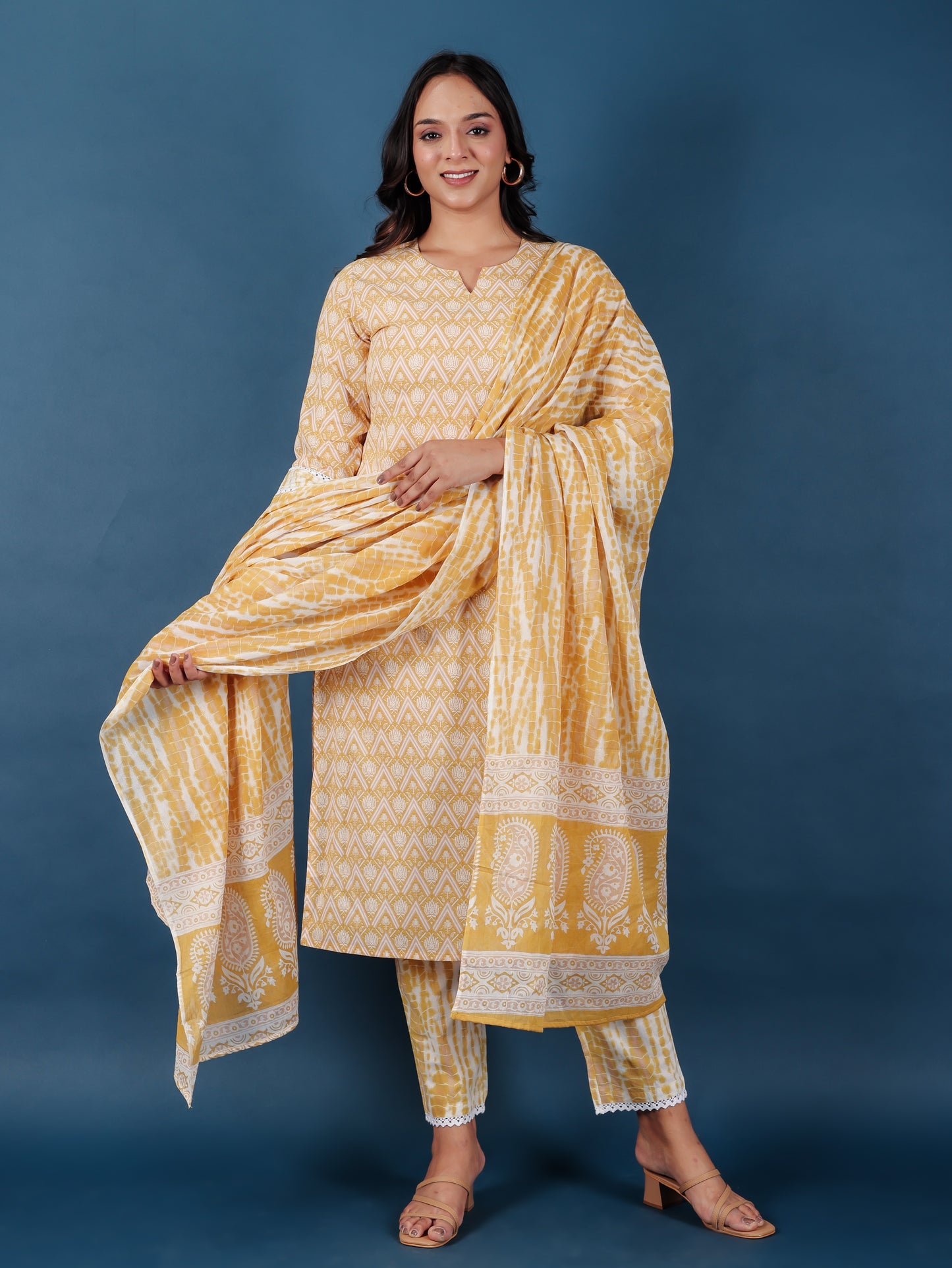 Soft Cotton Geometric Kurta