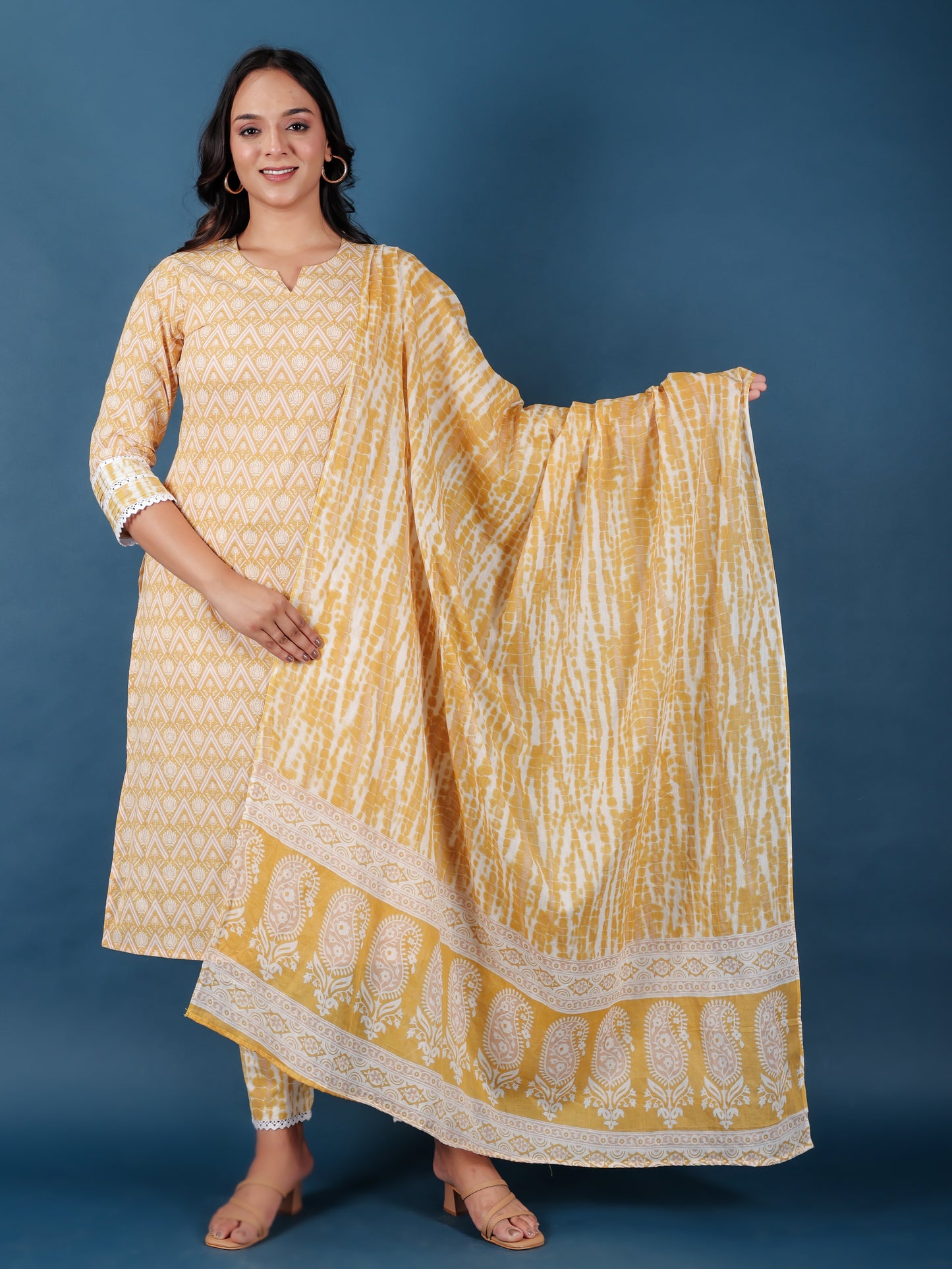 Soft Cotton Geometric Kurta