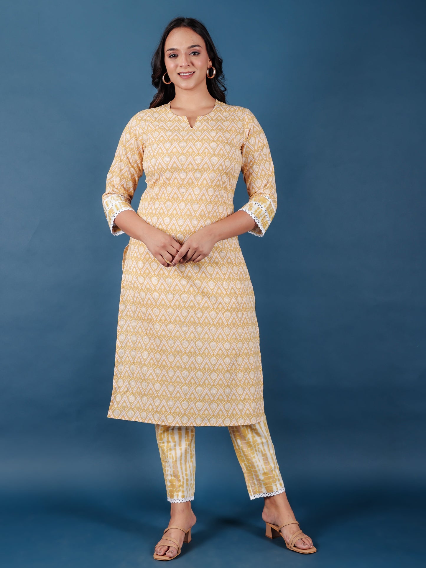 Soft Cotton Geometric Kurta