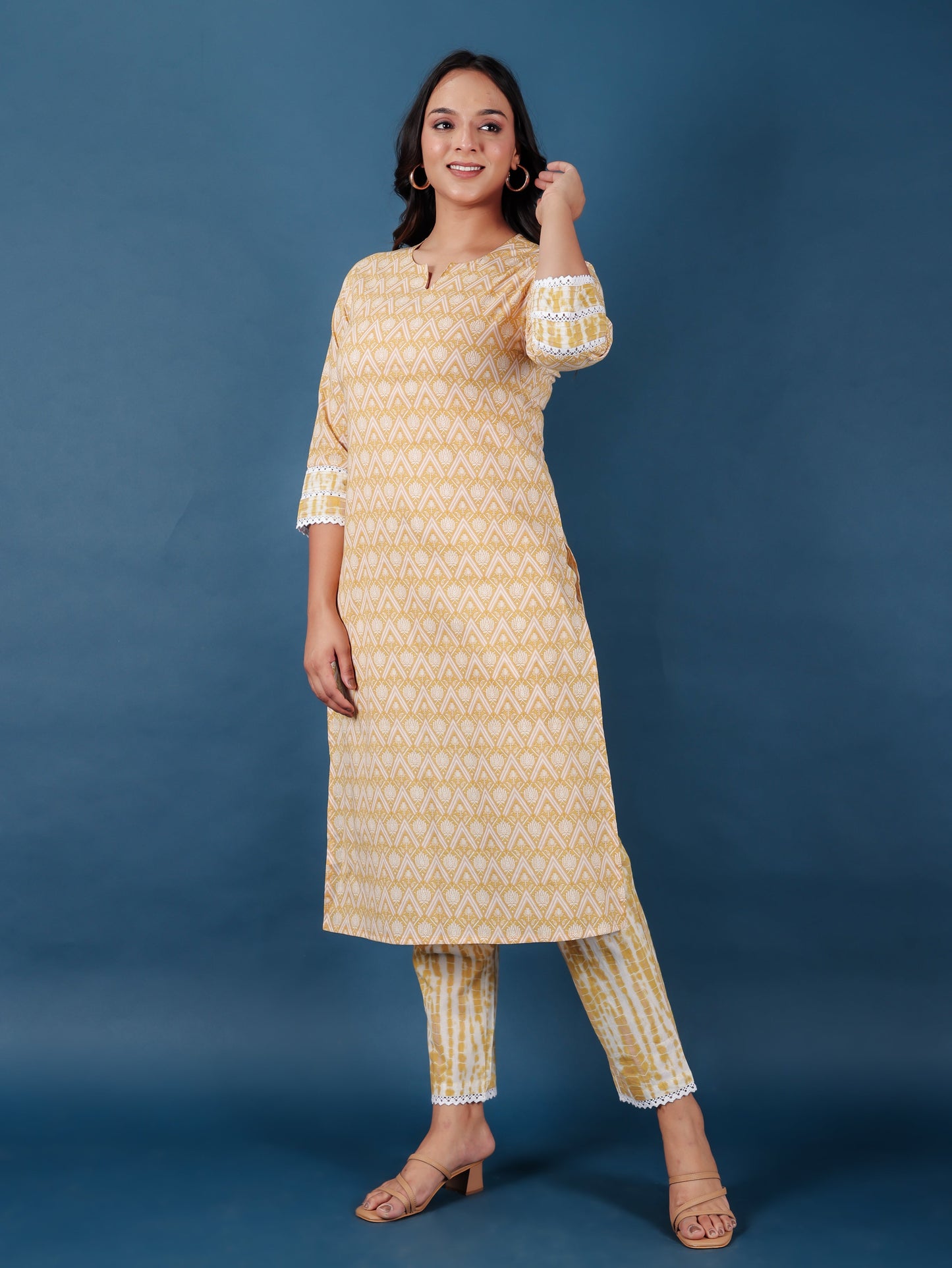 Soft Cotton Geometric Kurta