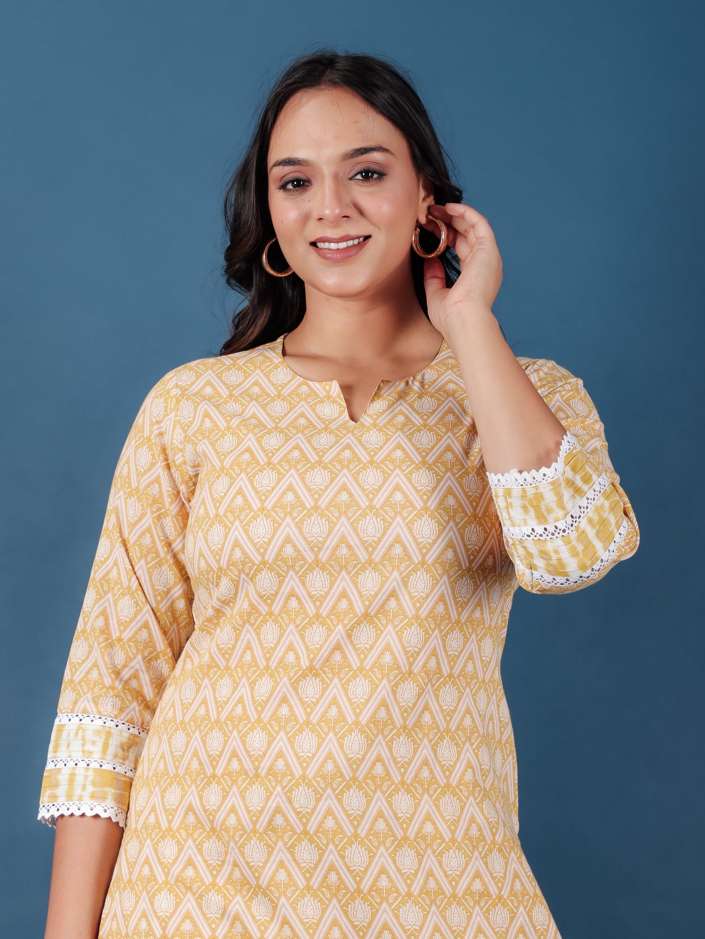 Soft Cotton Geometric Kurta