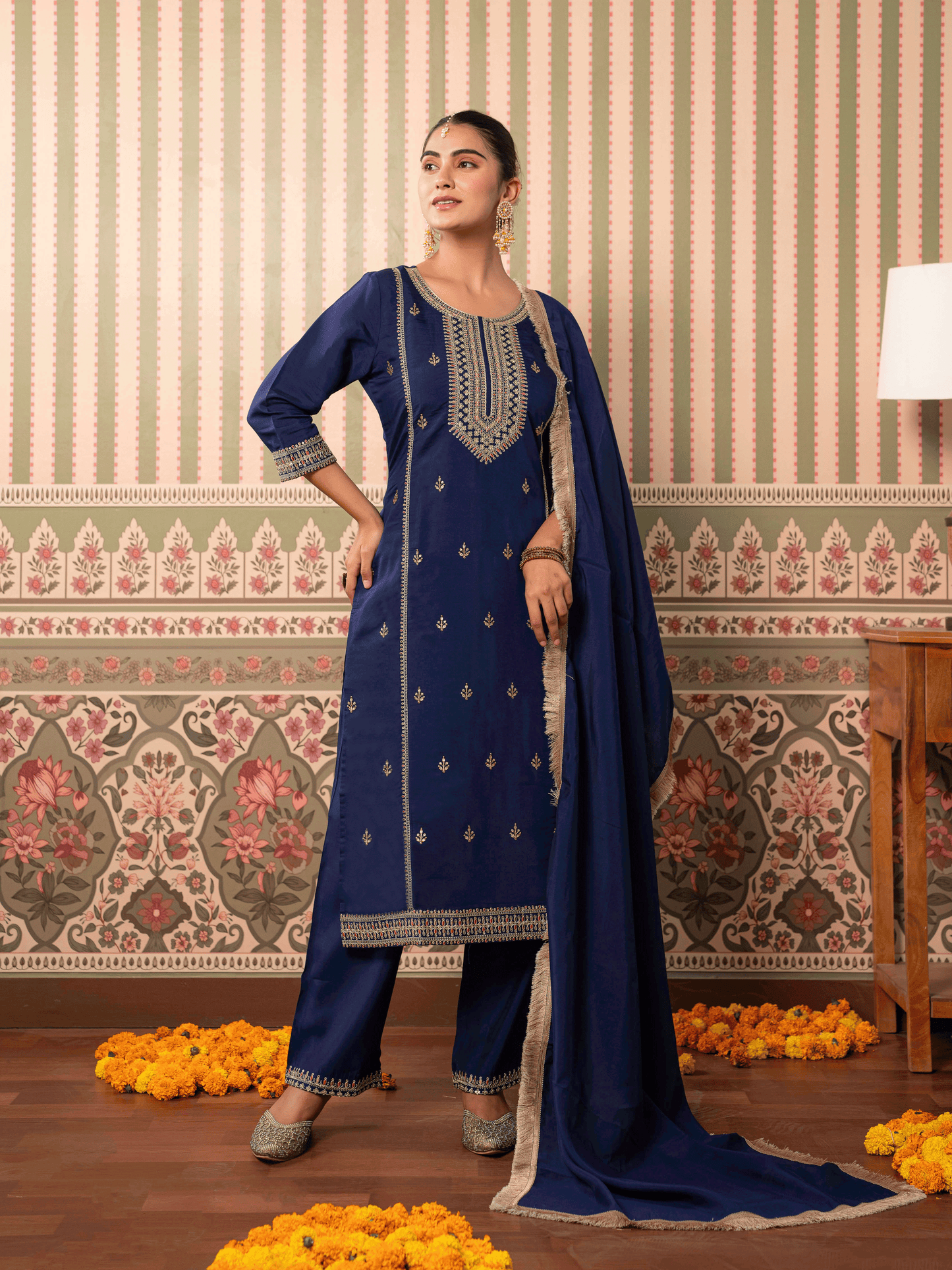 Chanderi Violet Dupatta