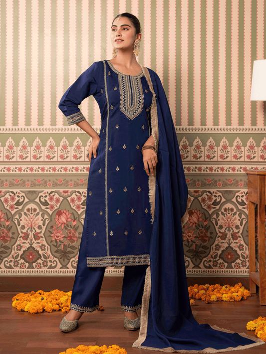 Chanderi Violet Dupatta
