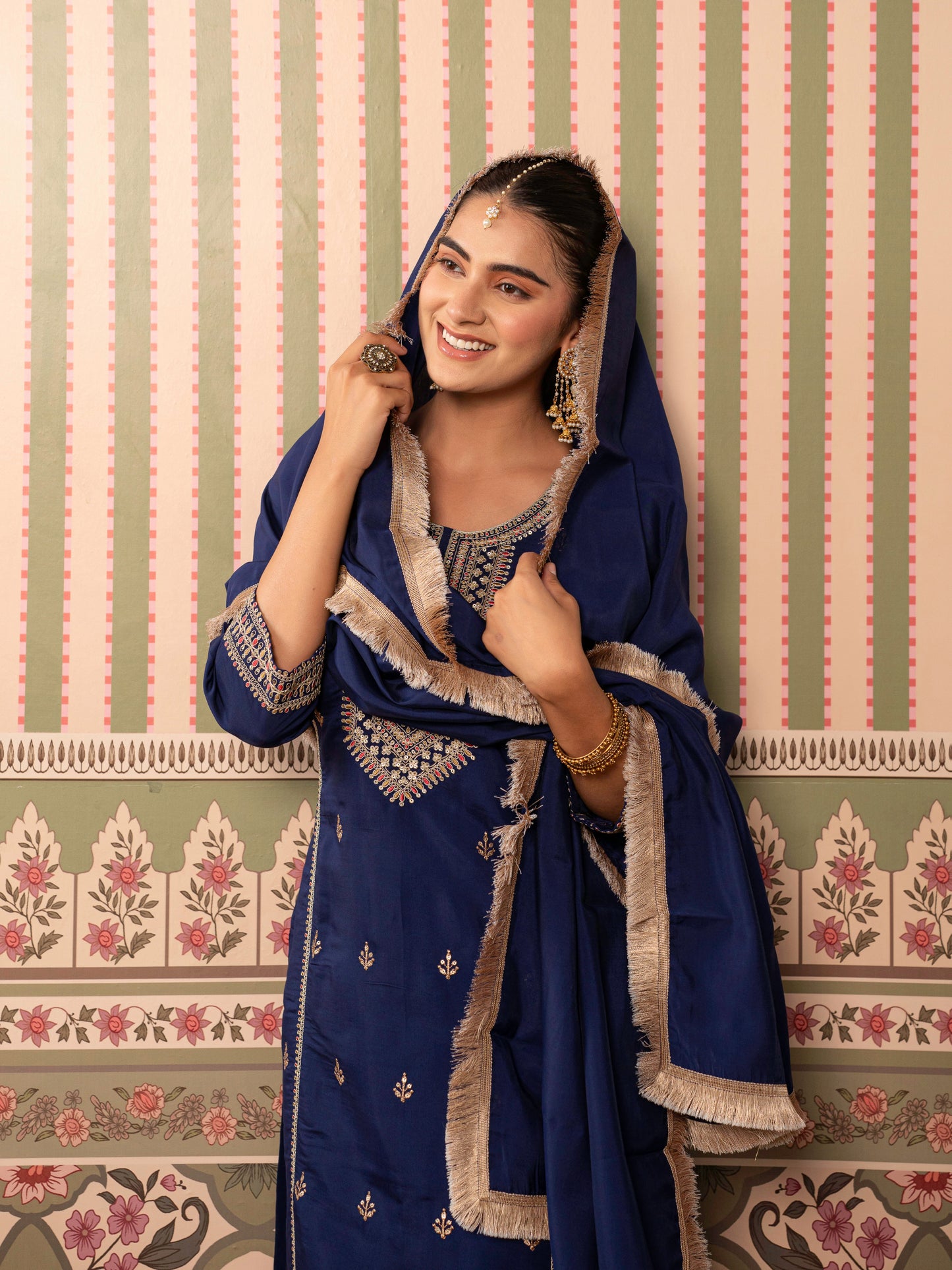 Chanderi Violet Dupatta