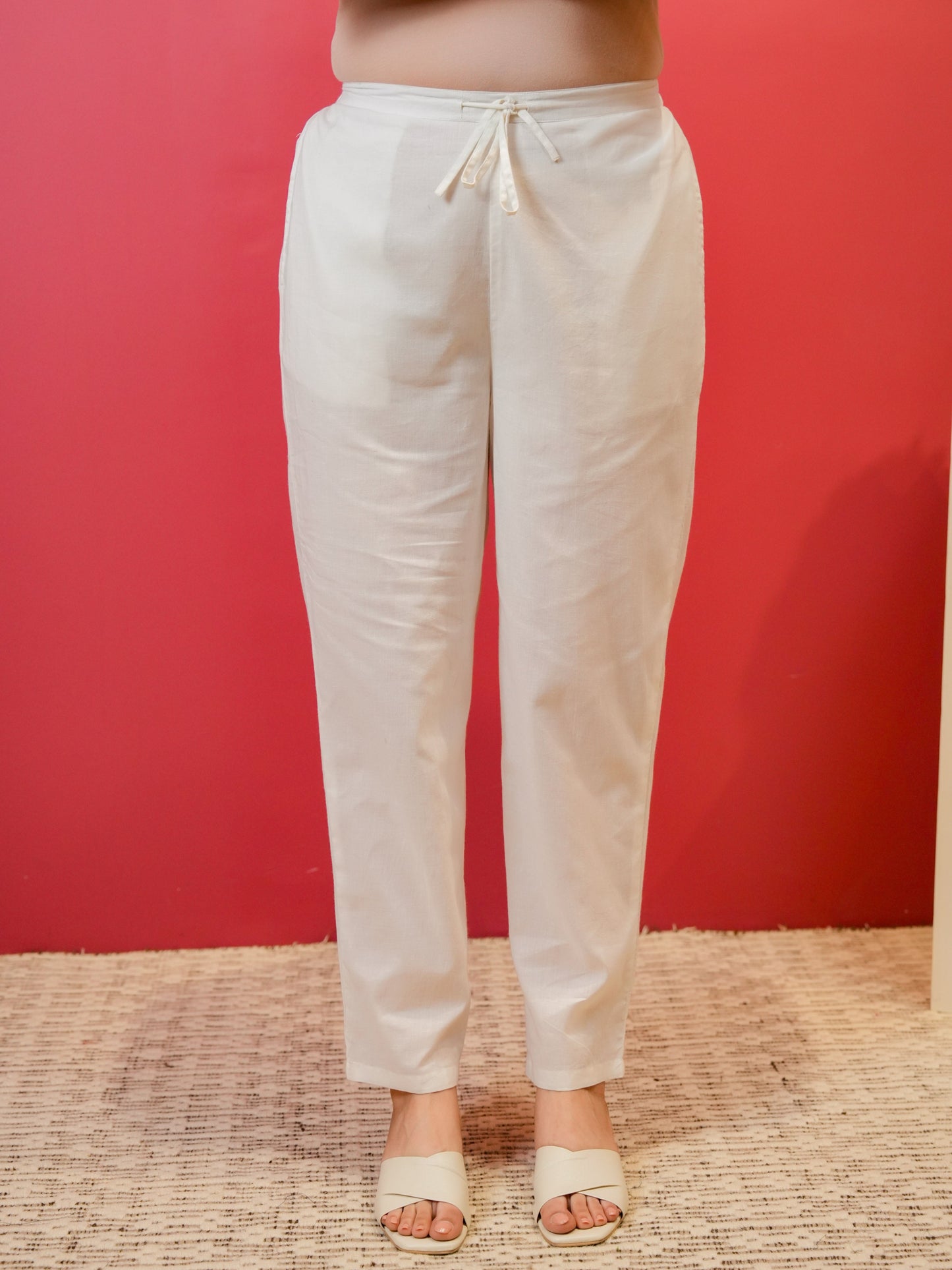 Soft Cotton Floral Flared Off White Kurta