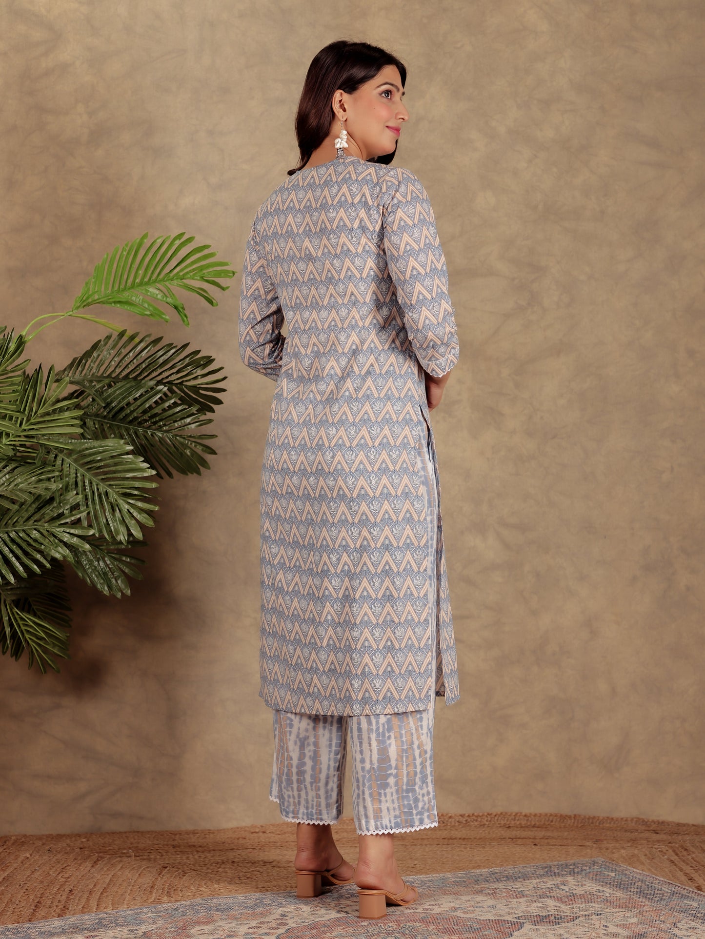 Soft Cotton Geometric Kurta