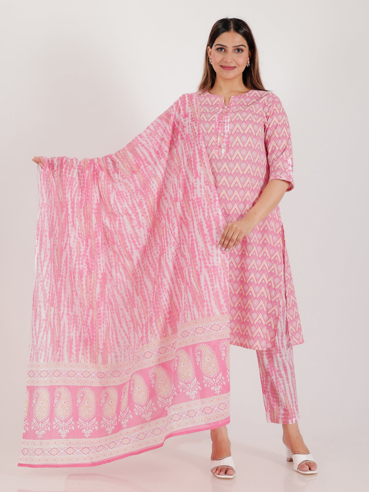 Soft Cotton Geometric Kurta