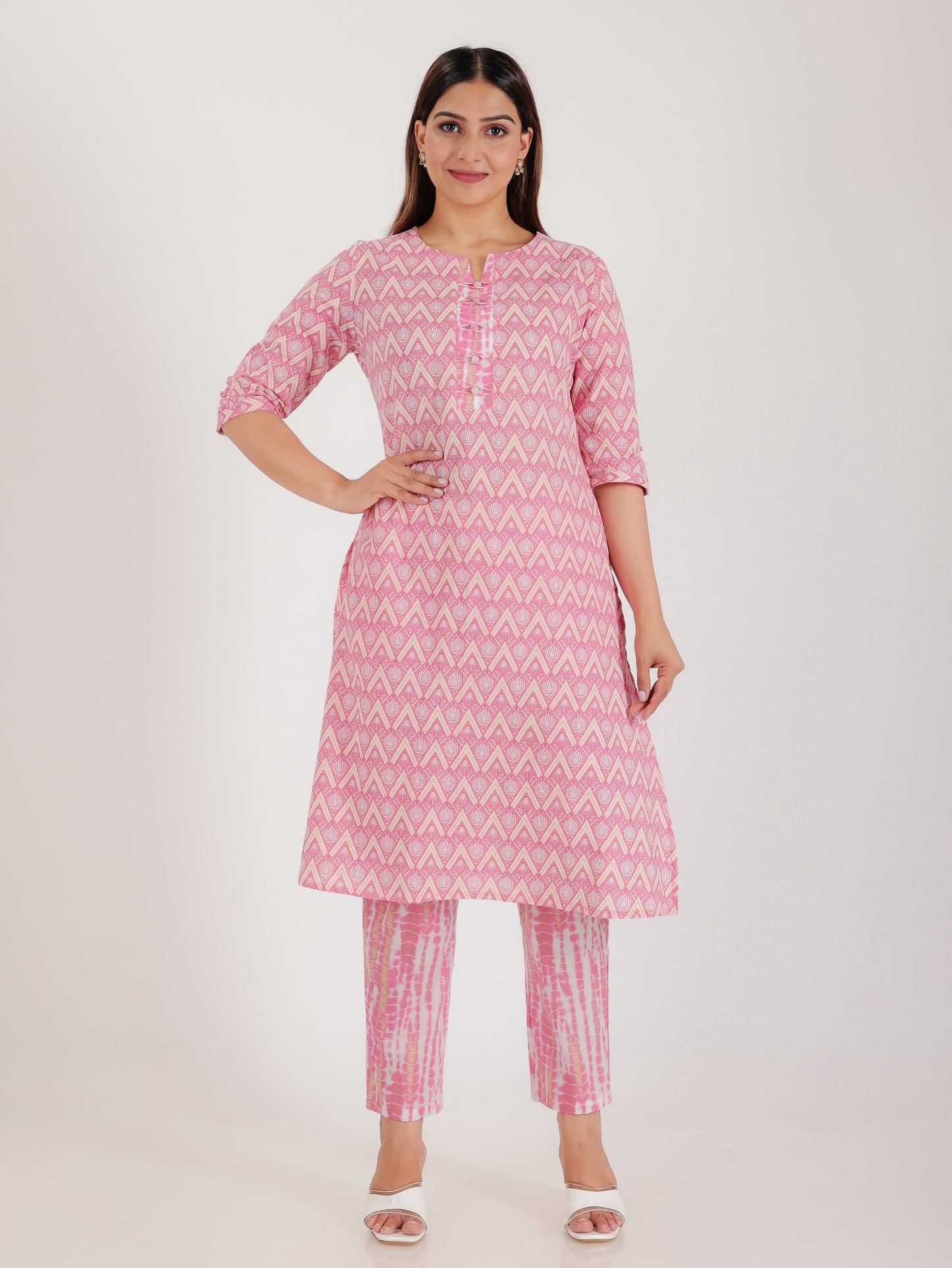 Soft Cotton Geometric Kurta