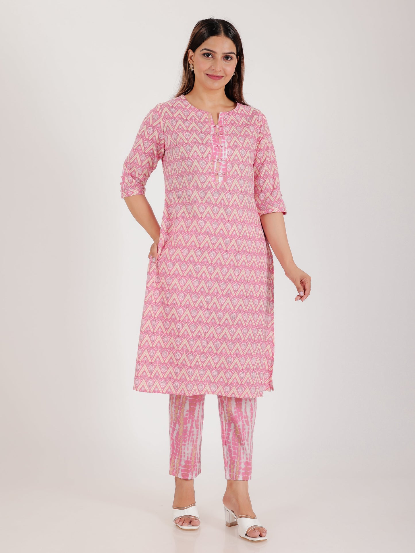 Soft Cotton Geometric Kurta