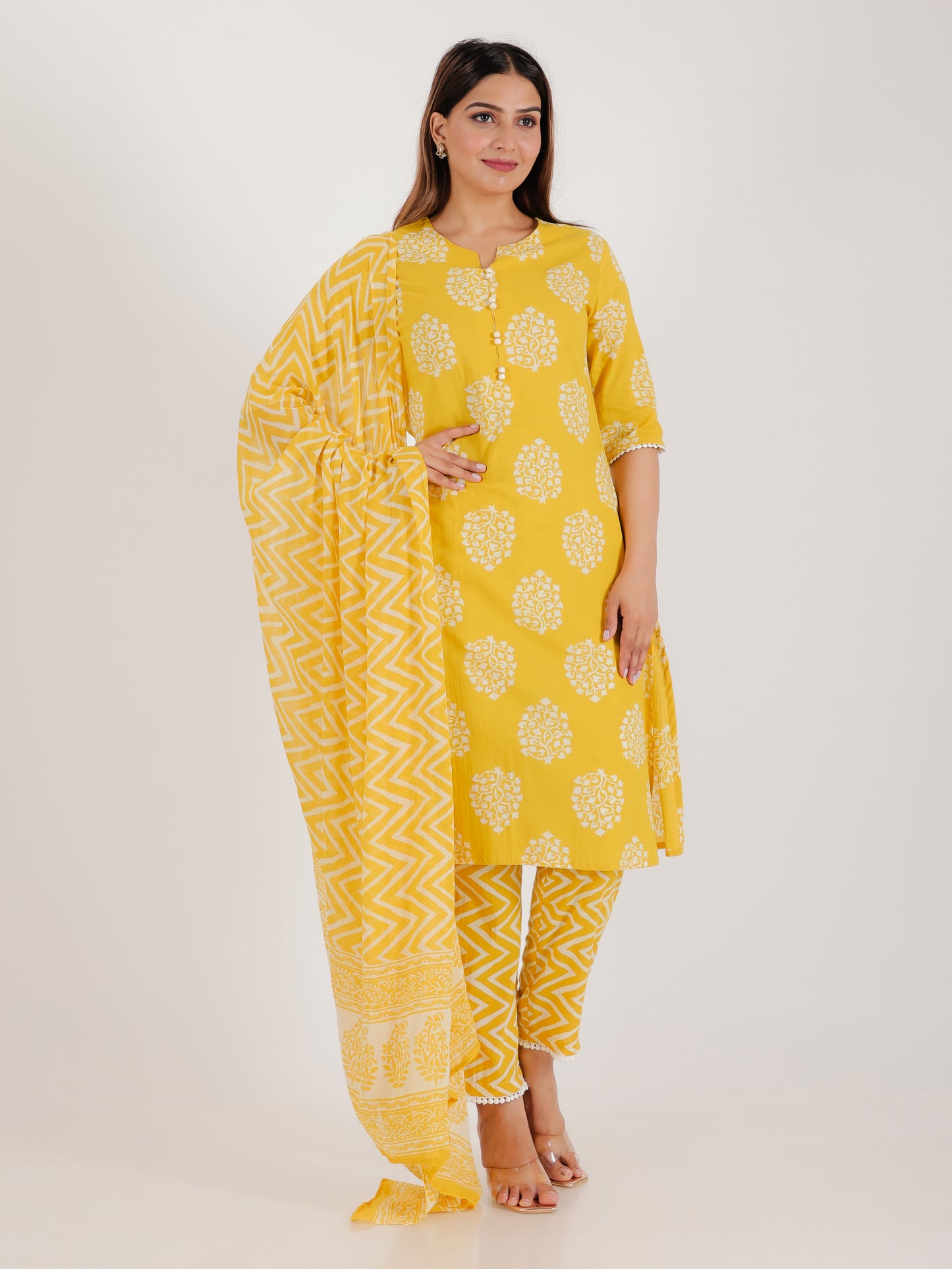 Soft Cotton Floral Kurta