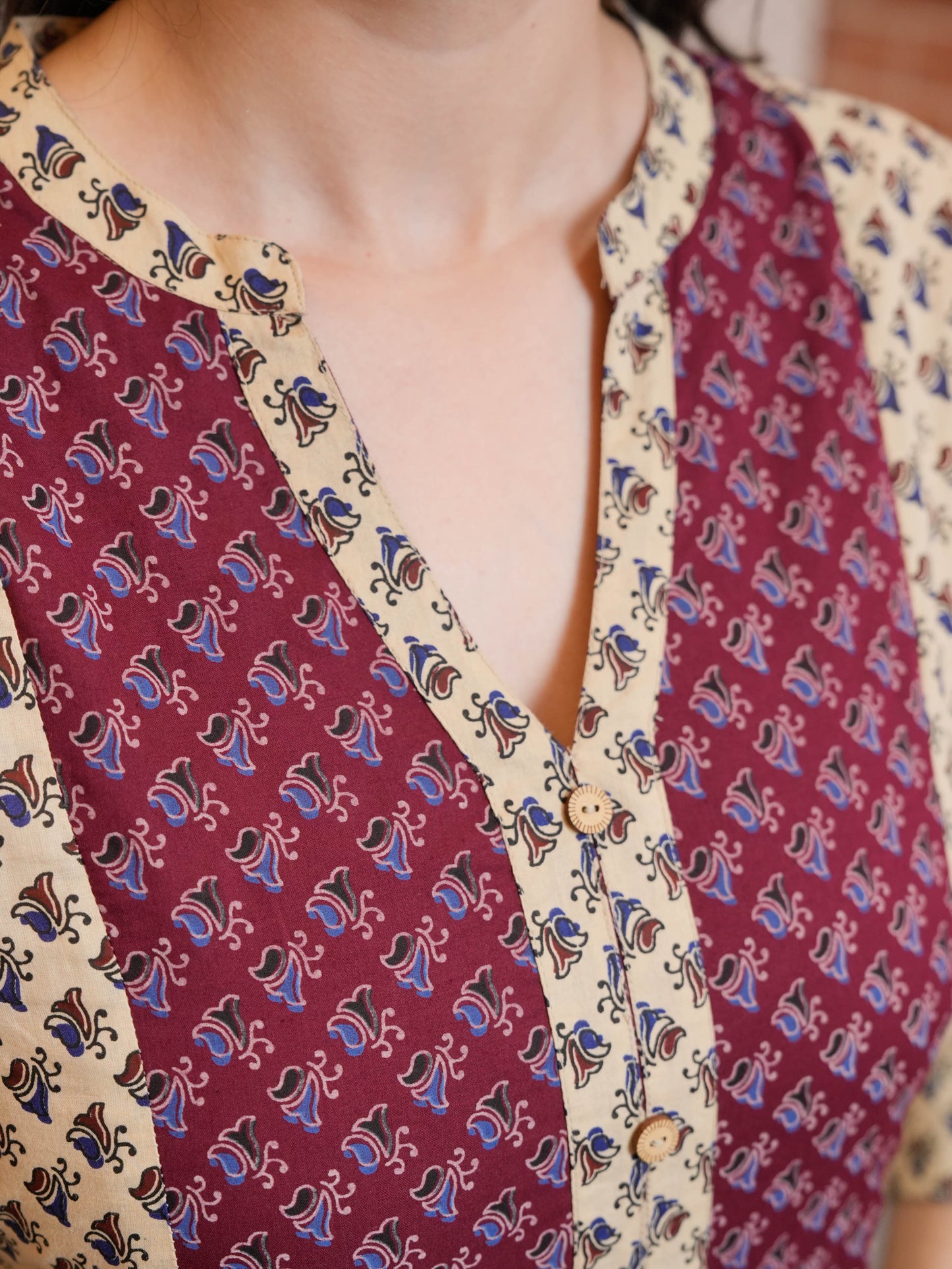 Soft Cotton Butta A-line Off White Kurta