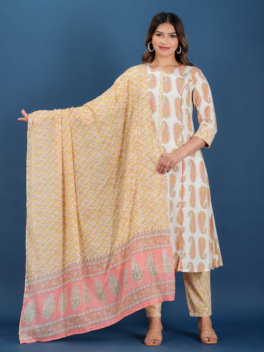 Voile Cotton Chevron Dupatta