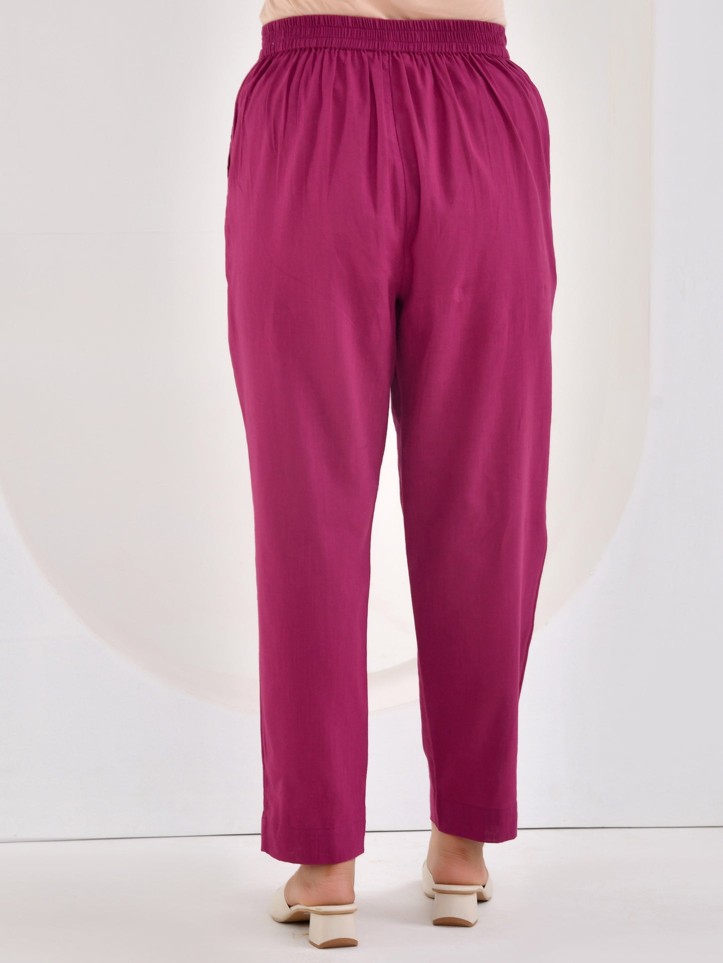 Embroidered Slub cotton Solid Straight Wine Kurta