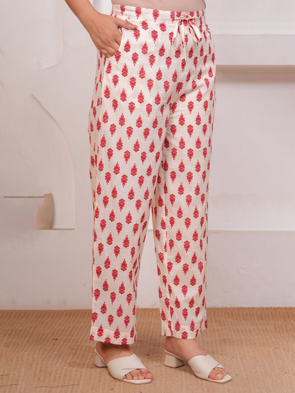 Embroidered Soft Cotton Floral Flared White Kurta