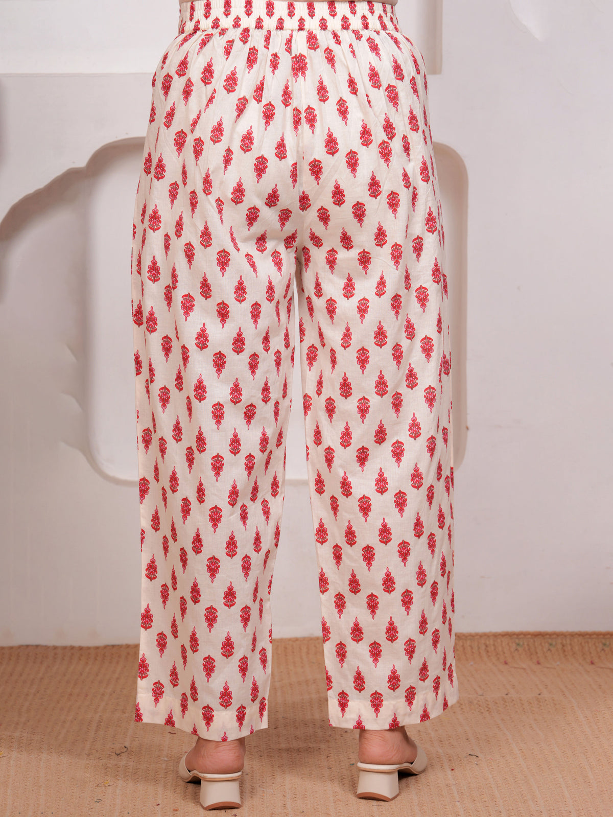 Embroidered Soft Cotton Floral Flared White Kurta