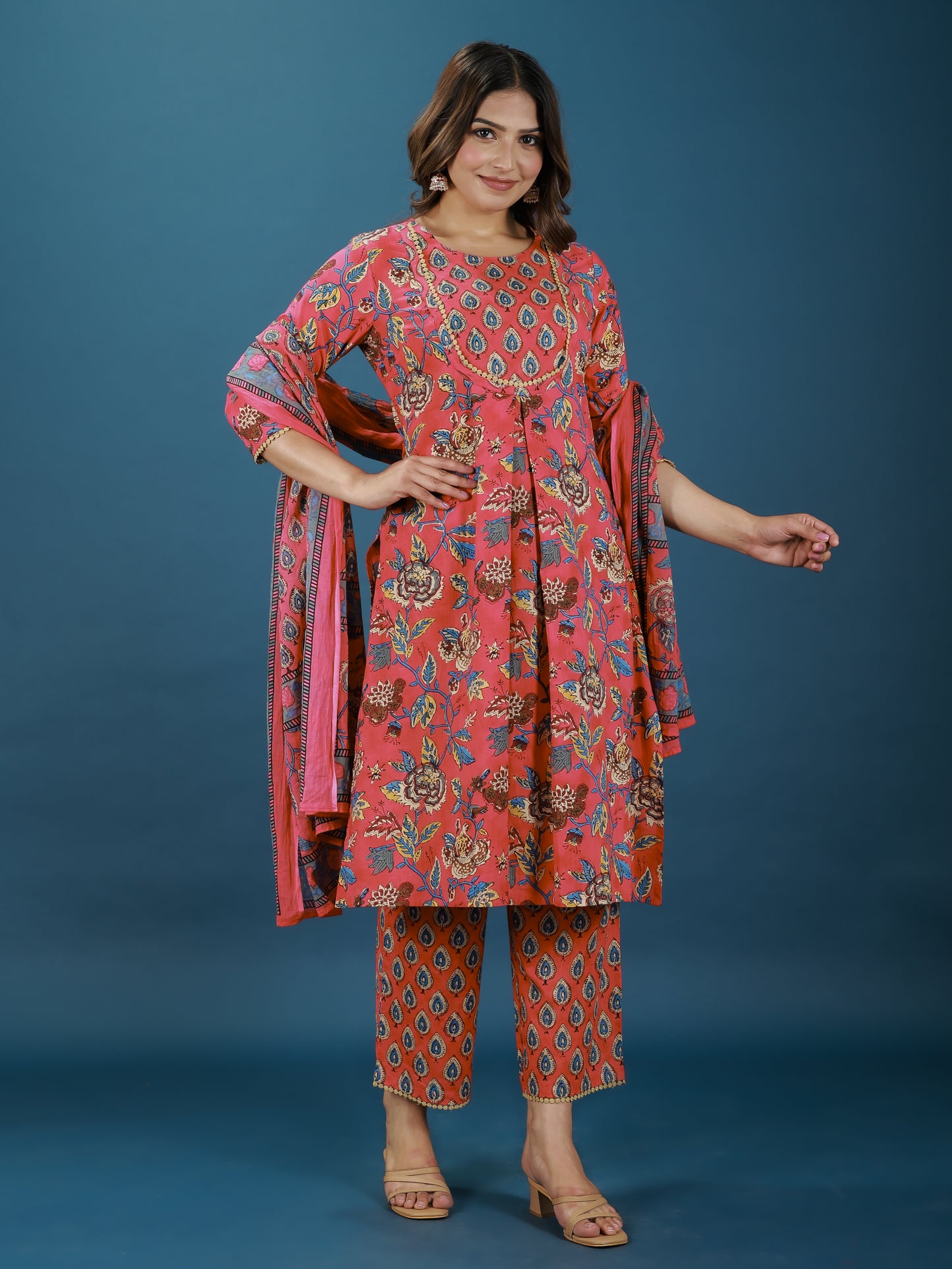 Soft Cotton Floral Kurta