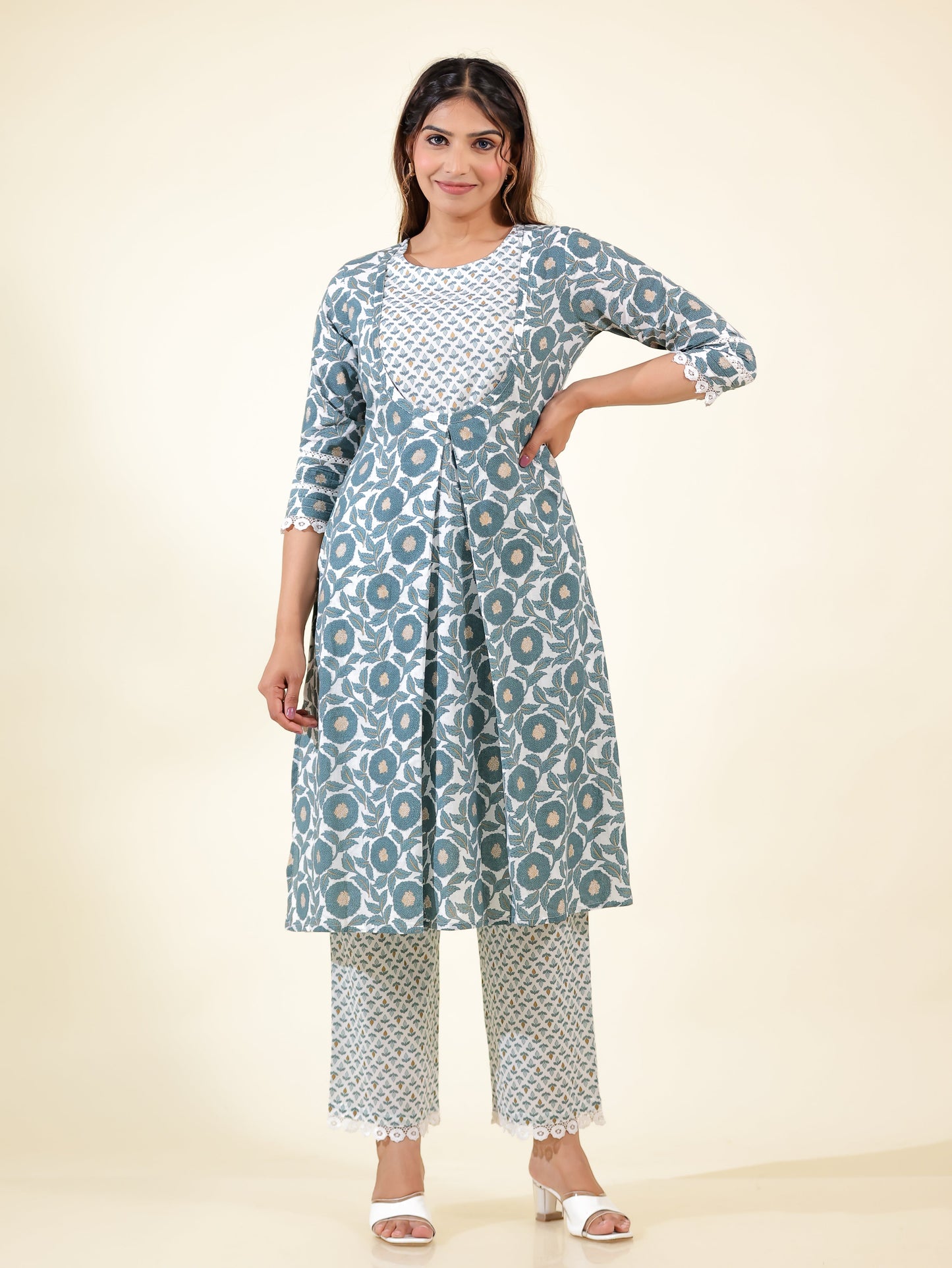 Soft Cotton Floral Kurta