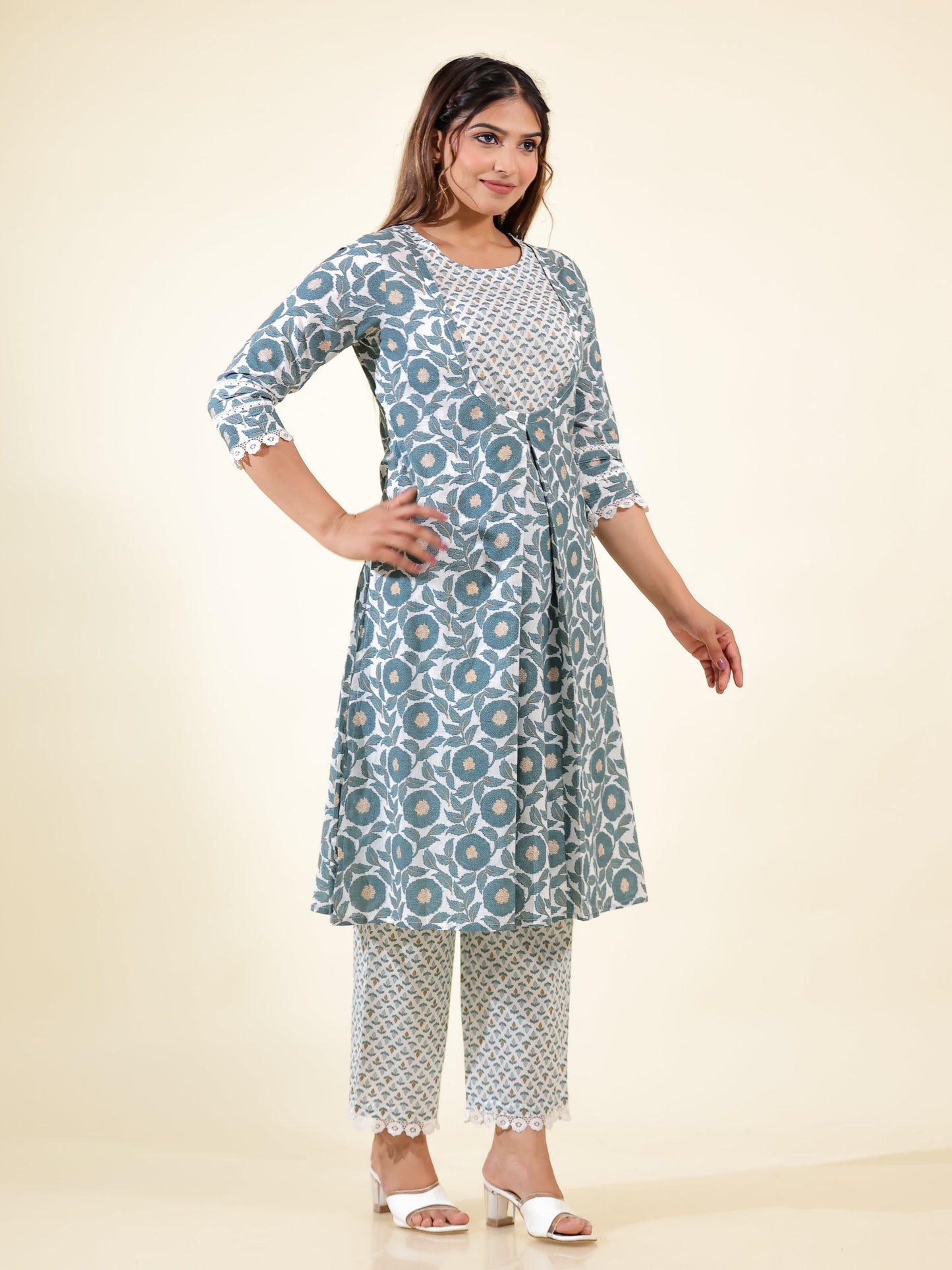 Soft Cotton Floral Kurta