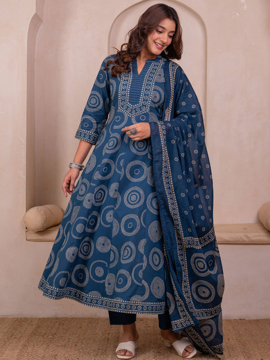 Cotton Voile Bandhani Blue Dupatta