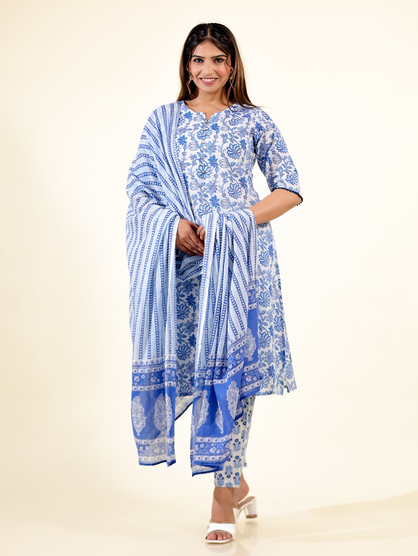 Soft Cotton Floral Kurta