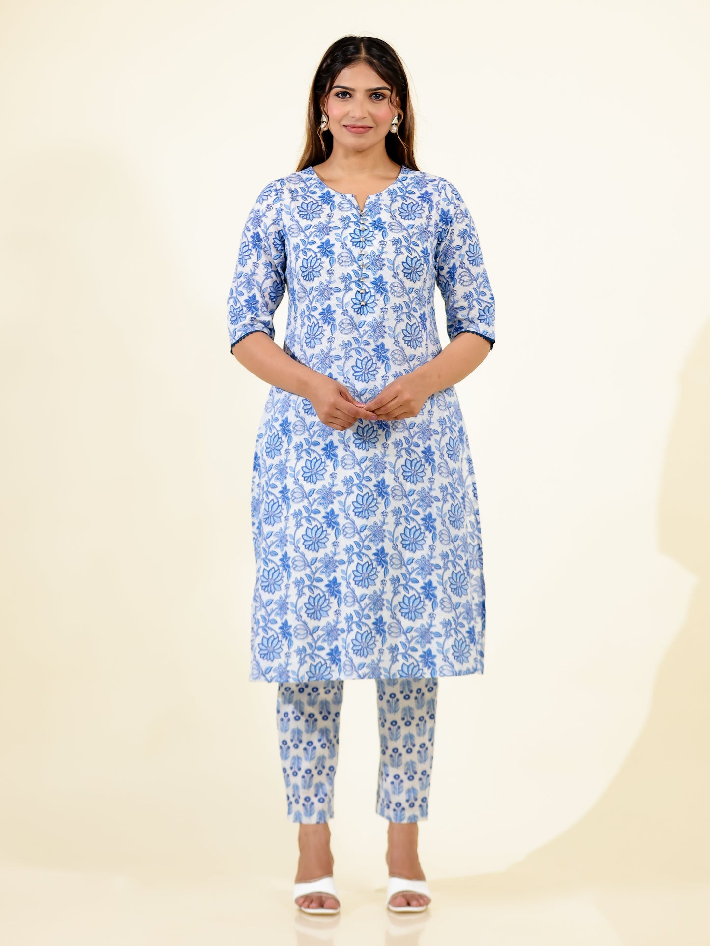 Soft Cotton Floral Kurta