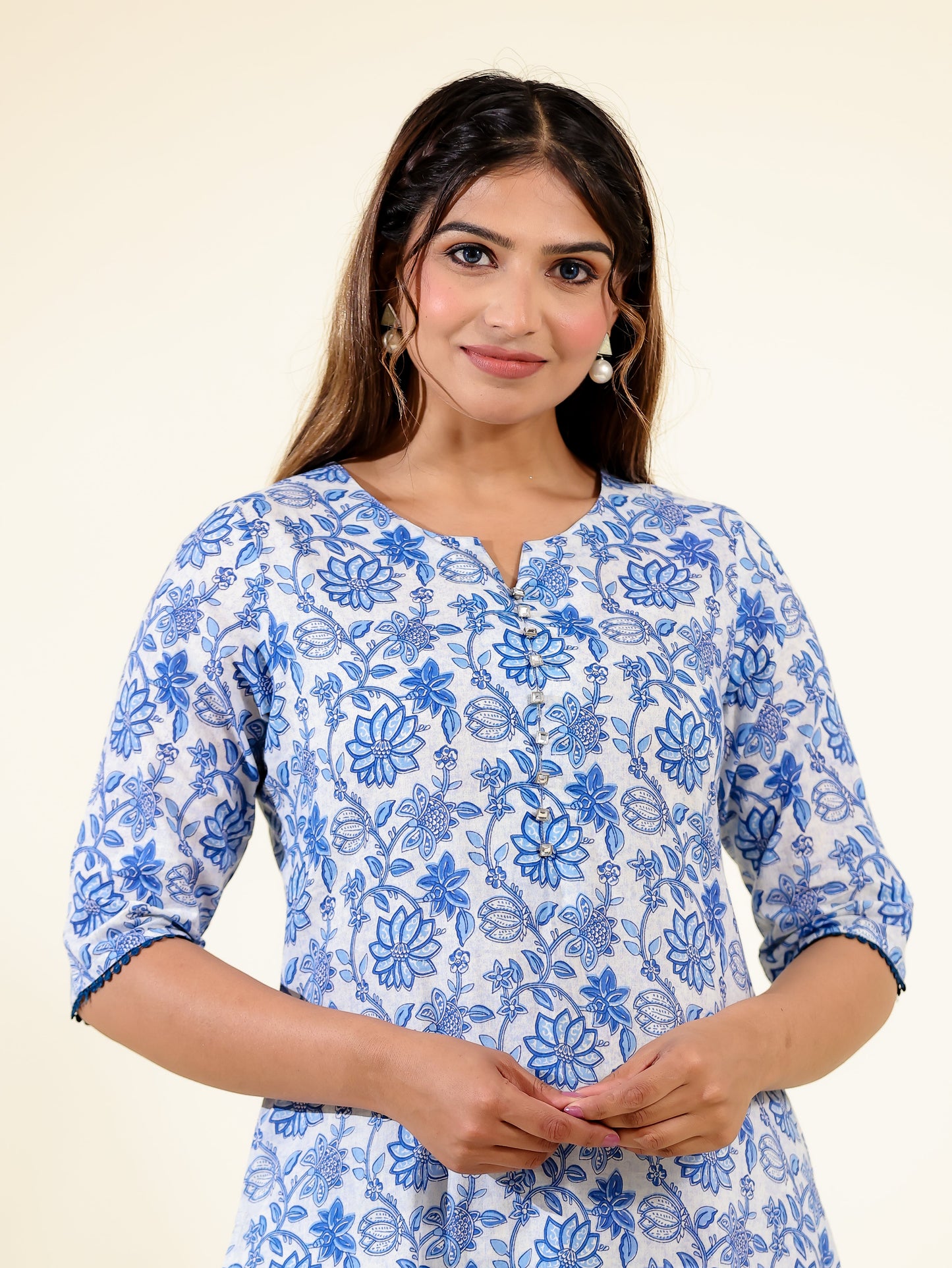 Soft Cotton Floral Kurta