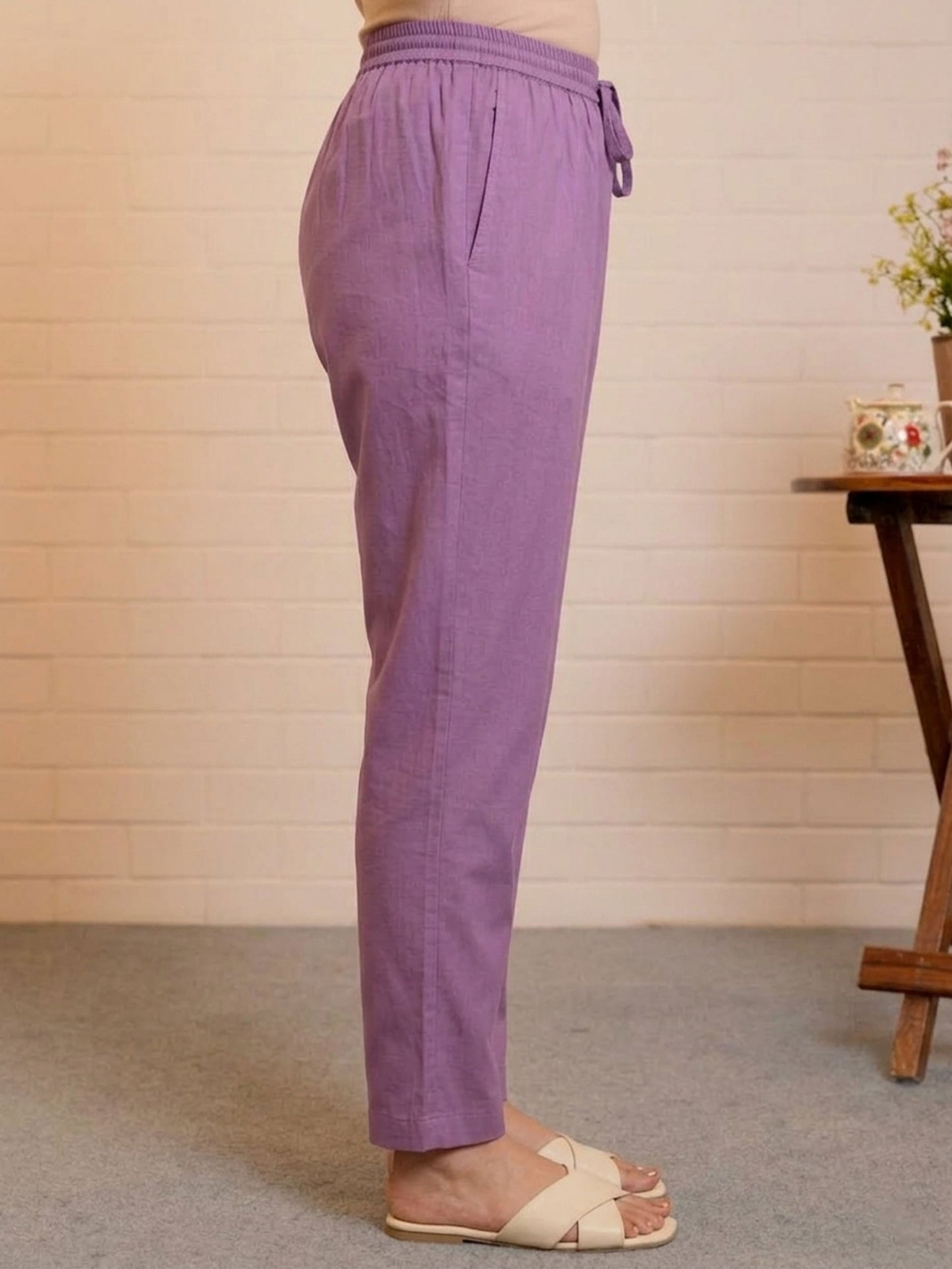 Soft Cotton Solid Straight Purple Kurta