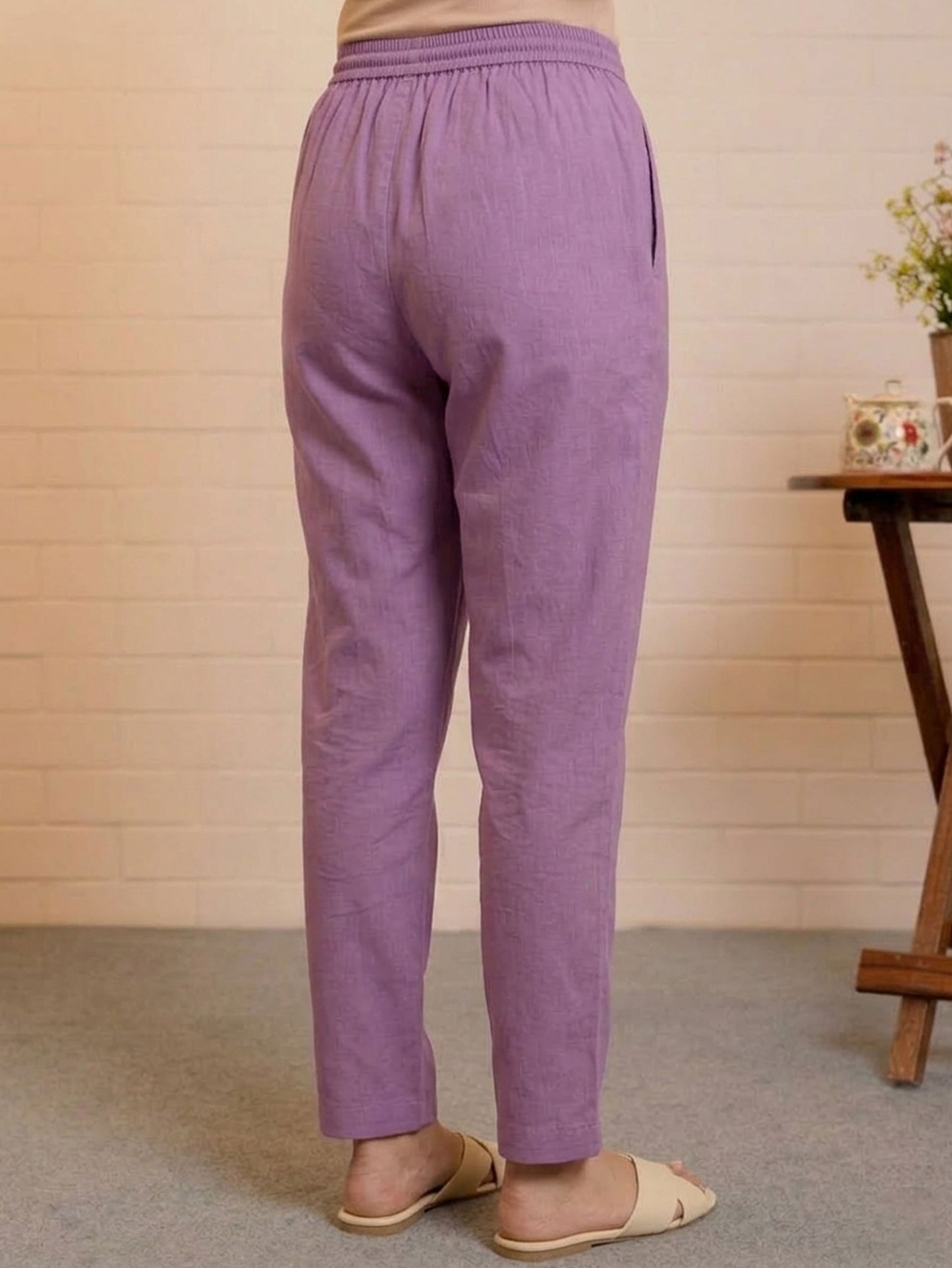 Soft Cotton Solid Straight Purple Kurta