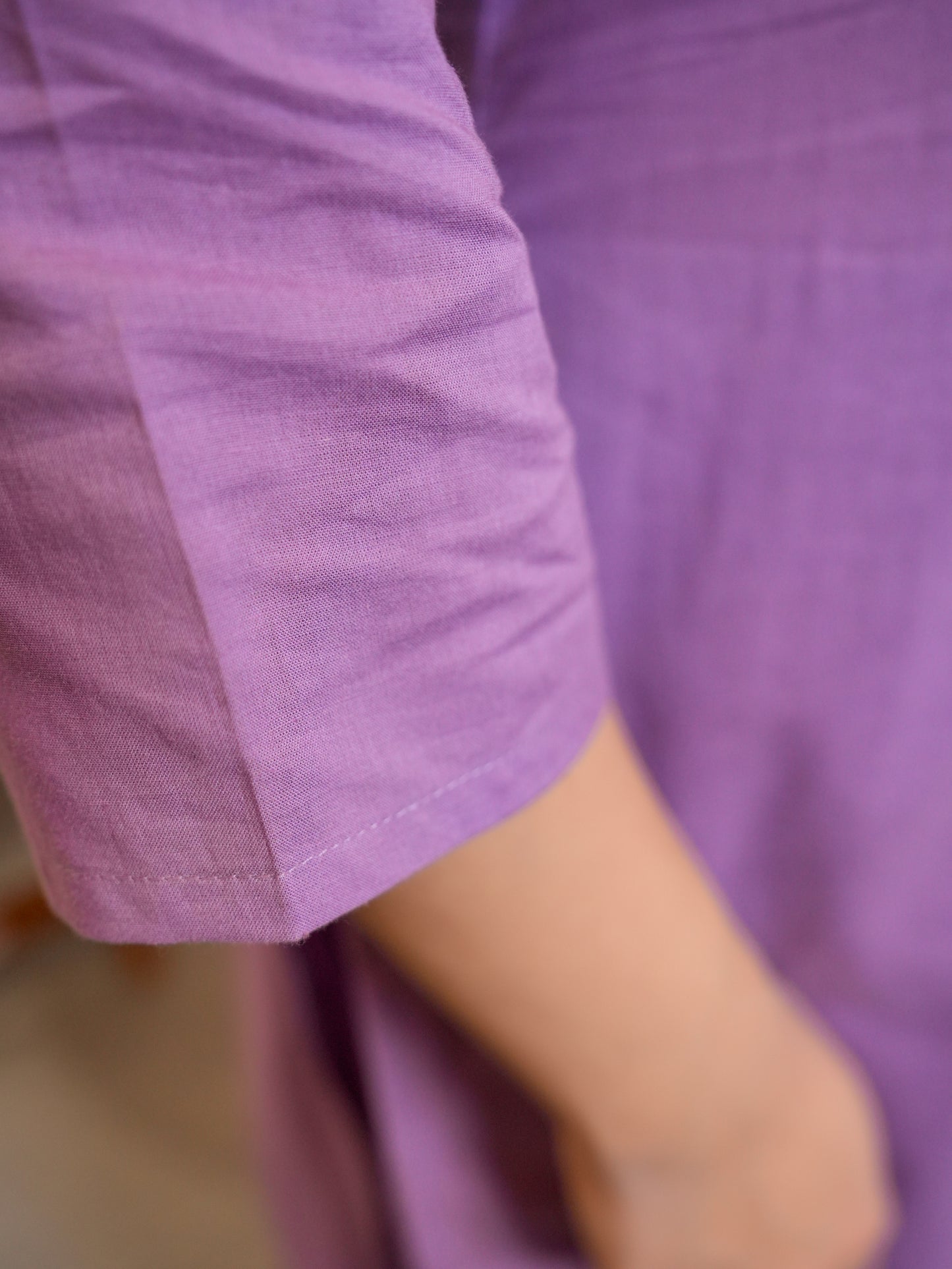 Soft Cotton Solid Straight Purple Kurta