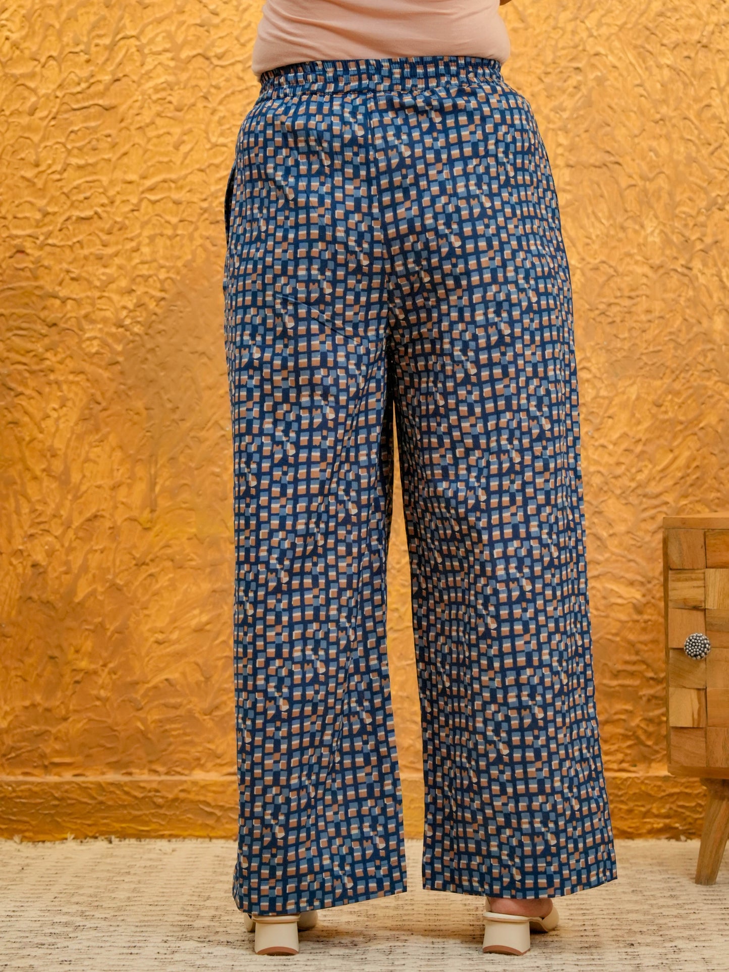 Embroidered Soft Cotton Geometric Anarkali Indigo blue Kurta