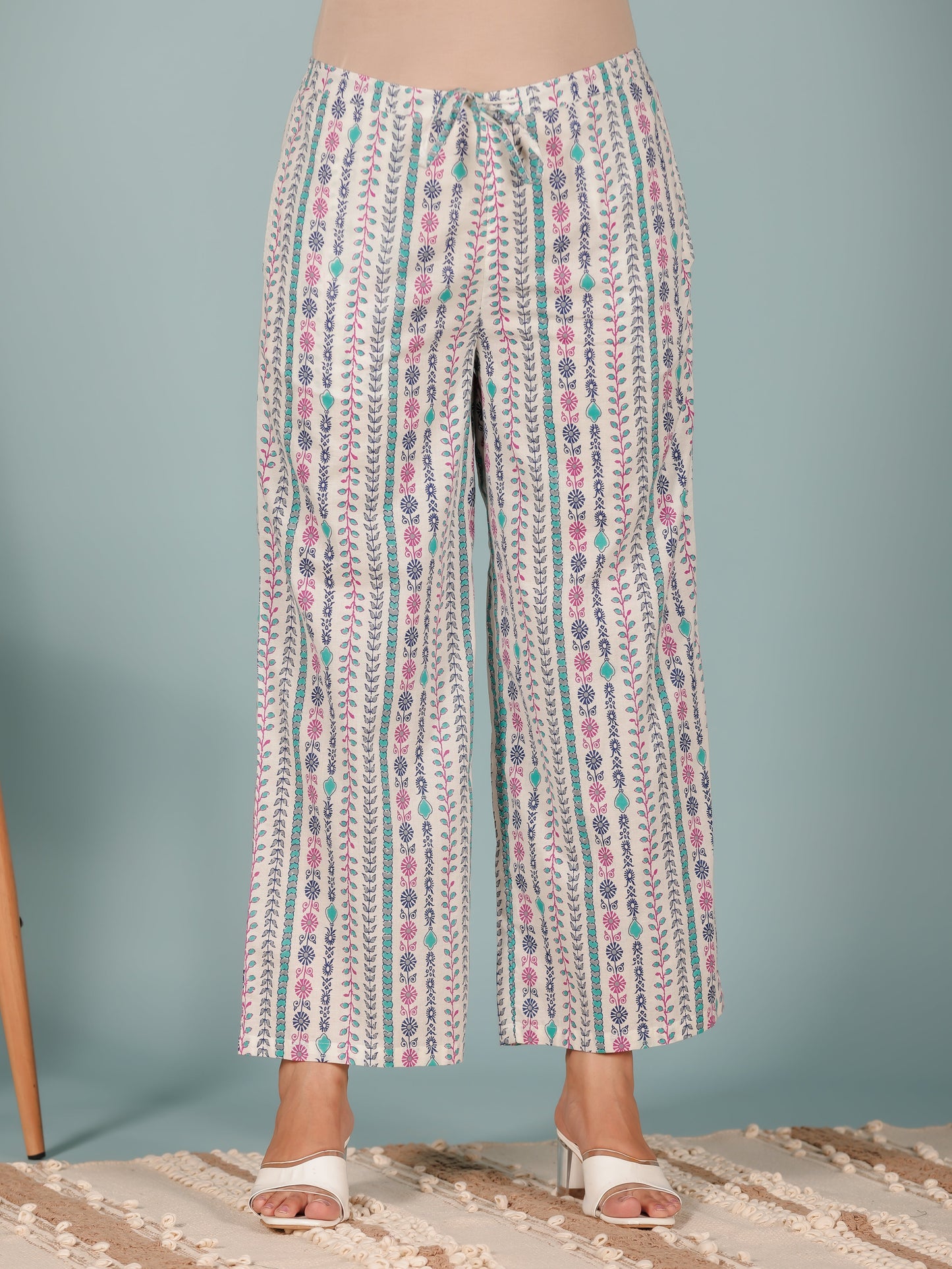 Soft Cotton Striped Palazzo