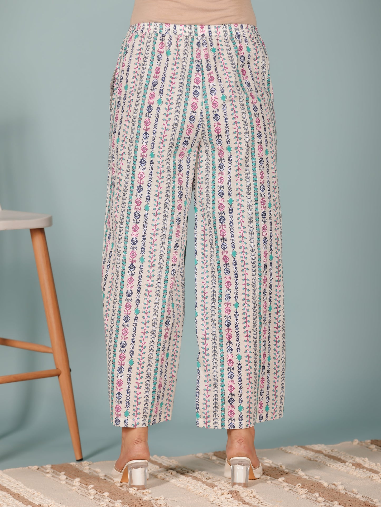 Soft Cotton Striped Palazzo