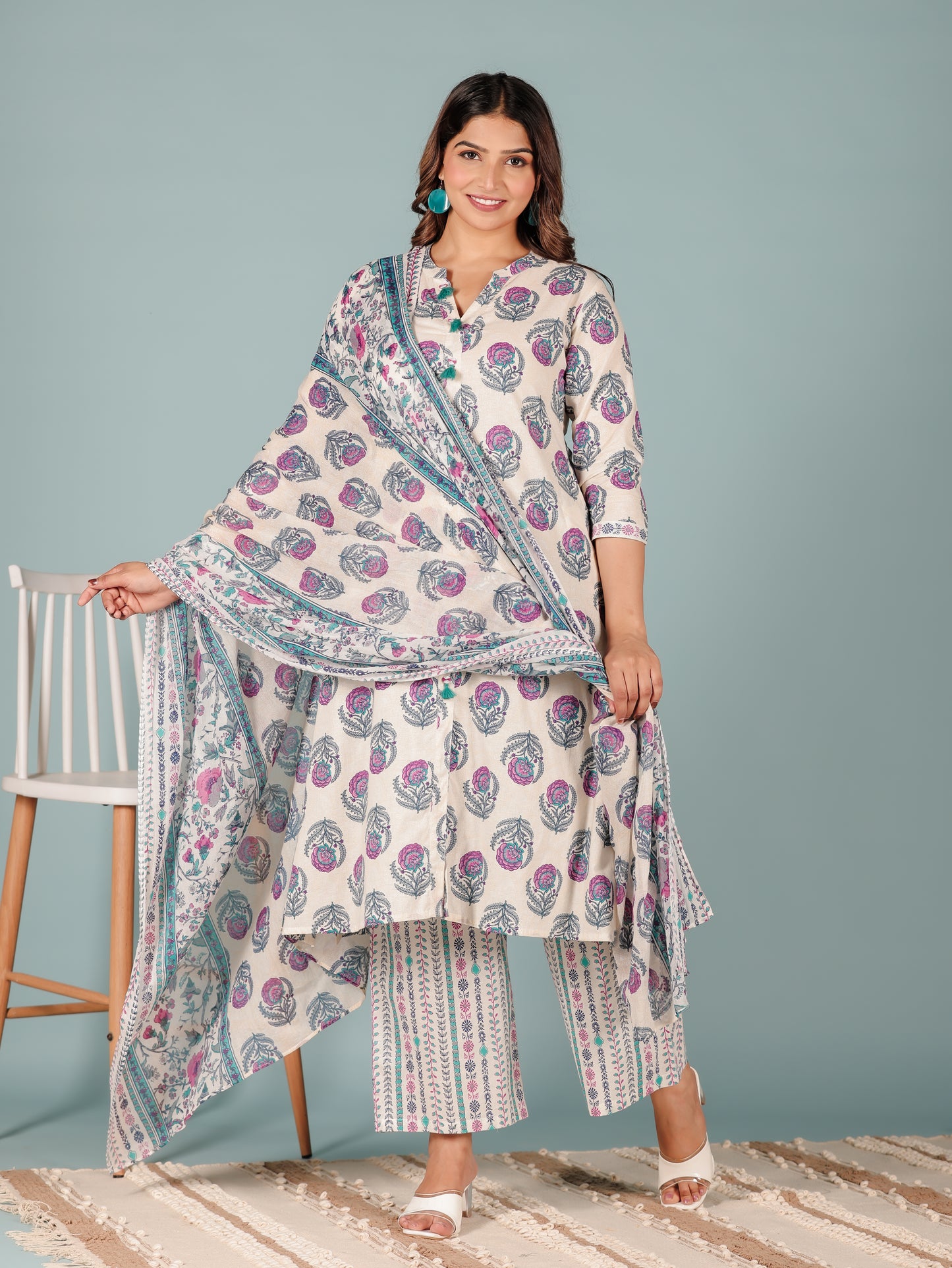 Soft Cotton Floral Kurta