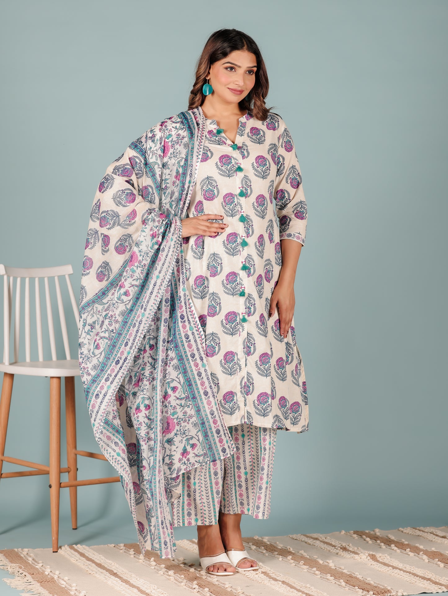 Soft Cotton Floral Kurta