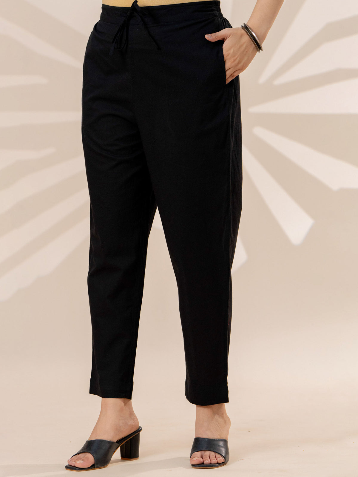 Soft cotton Solid Straight Black Kurta