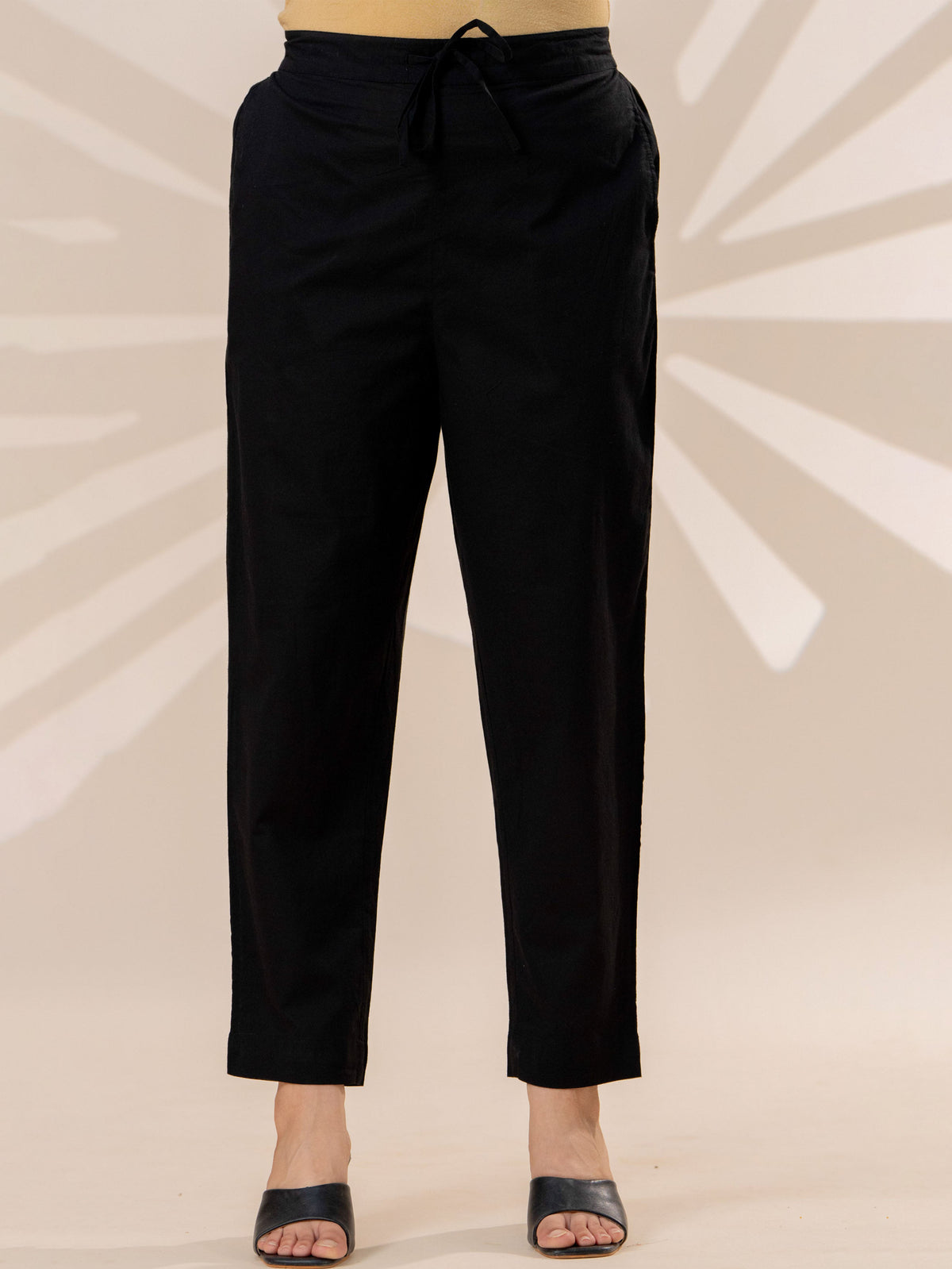 Soft cotton Solid Straight Black Kurta