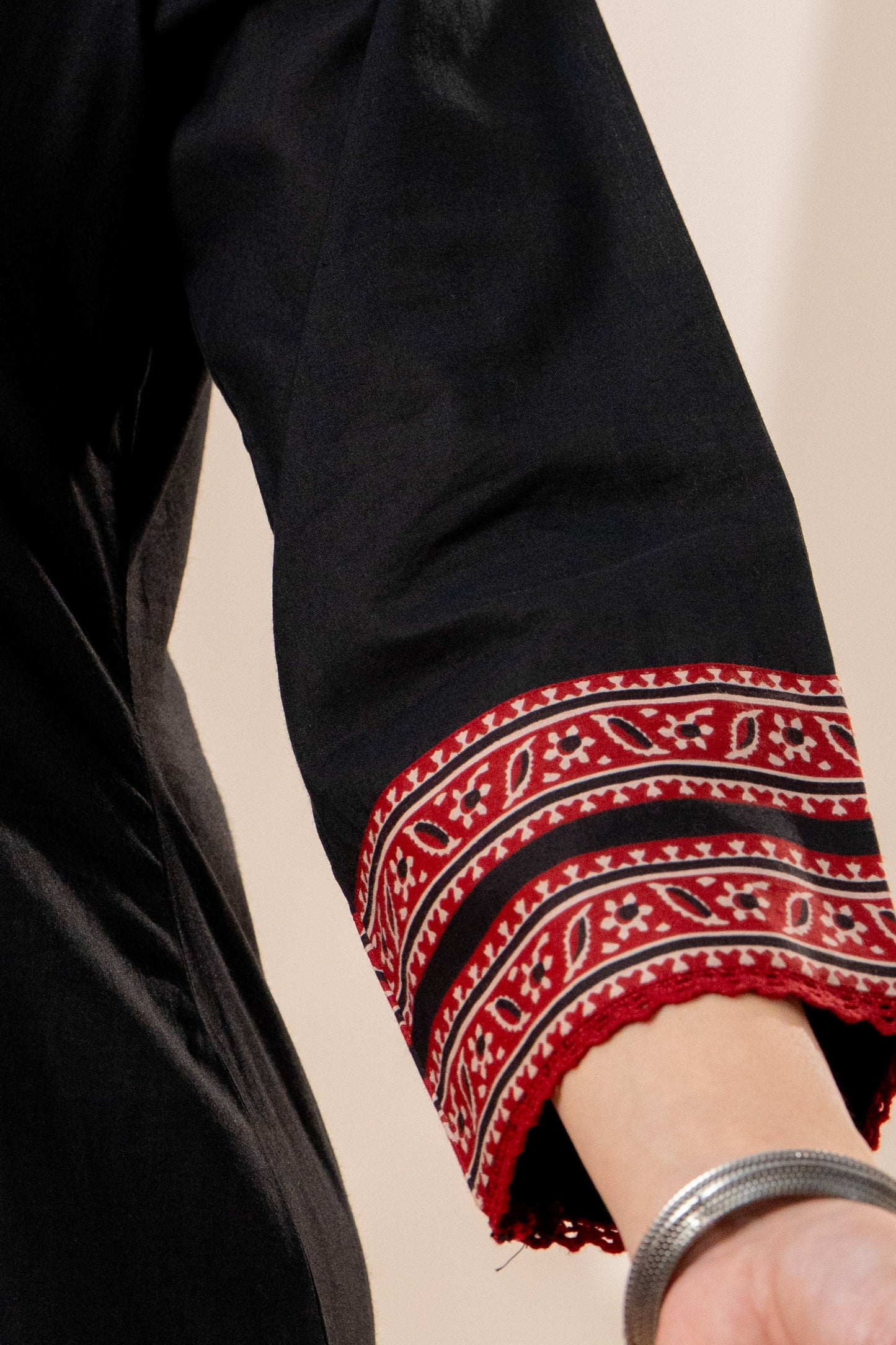 Soft cotton Solid Straight Black Kurta