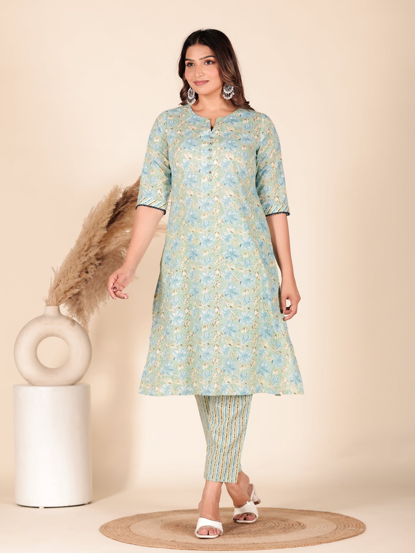 Soft Cotton Floral Kurta