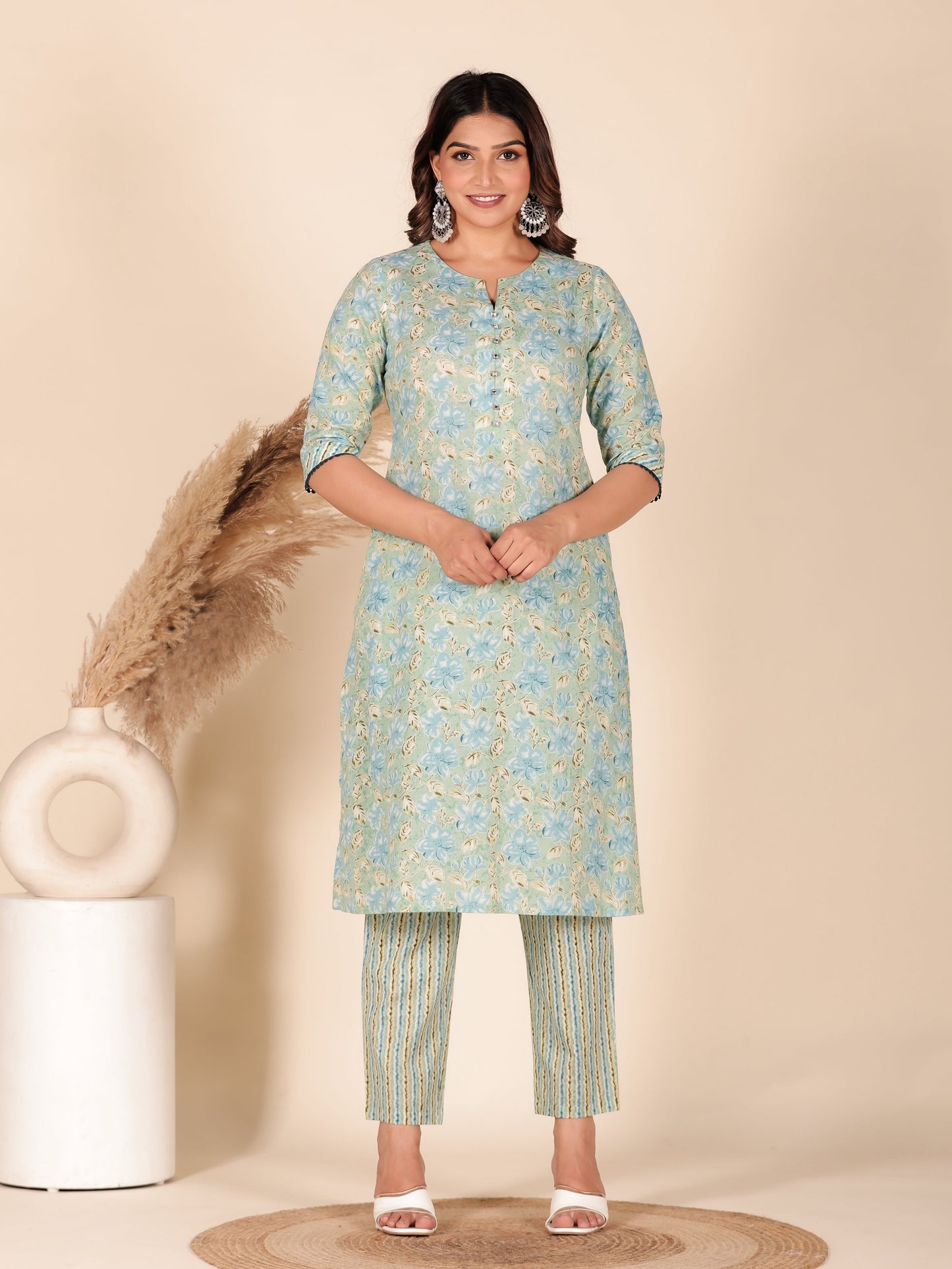 Soft Cotton Floral Kurta