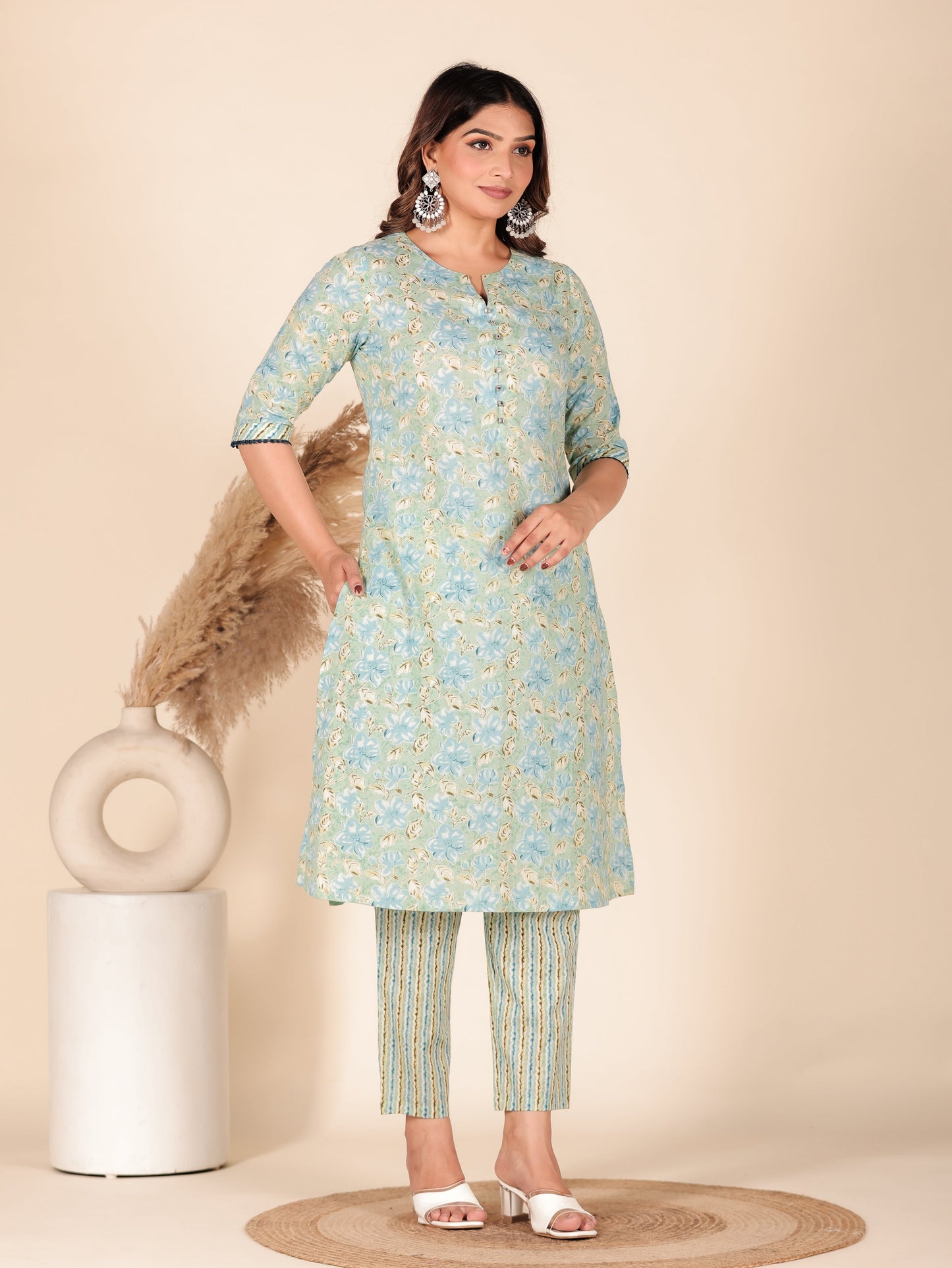 Soft Cotton Floral Kurta