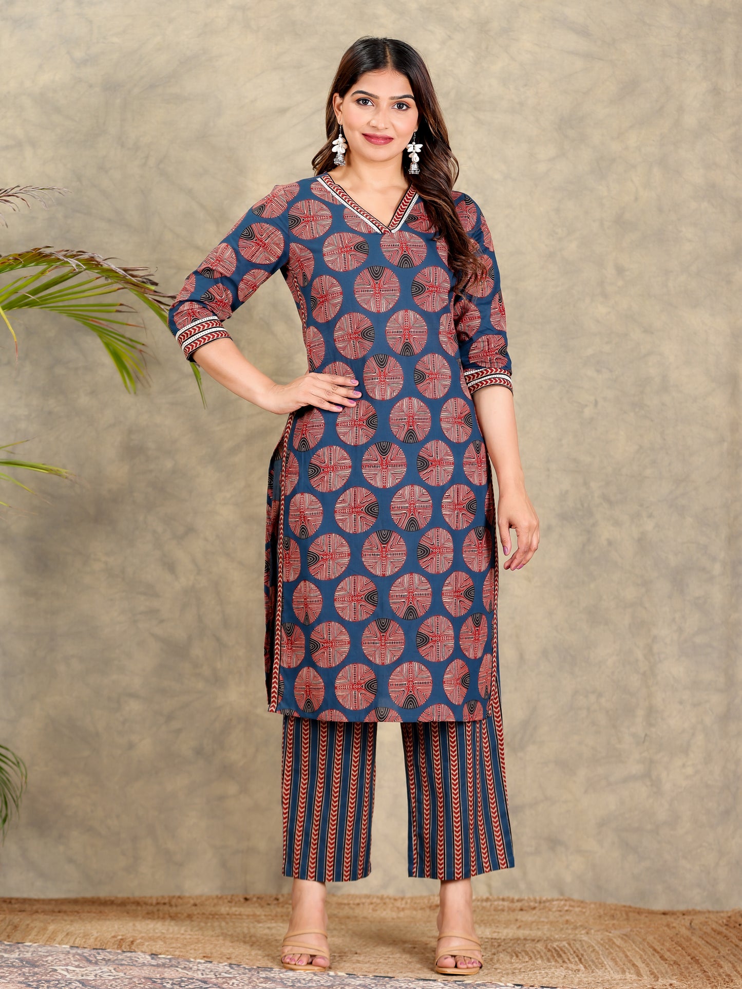 Soft Cotton Geometric Kurta