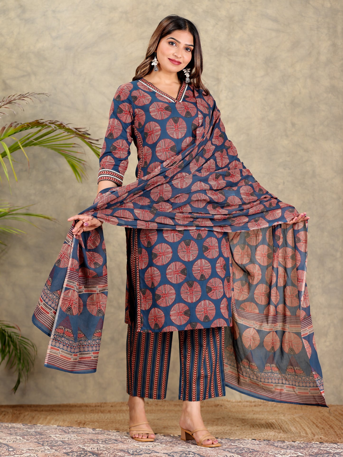 Soft Cotton Geometric Kurta