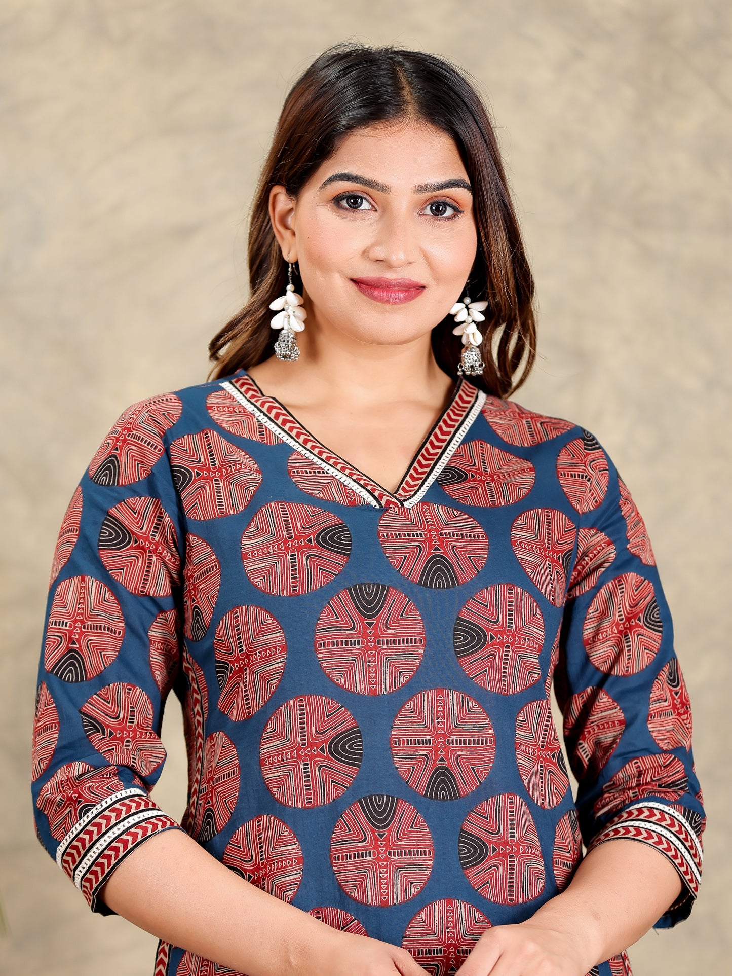 Soft Cotton Geometric Kurta