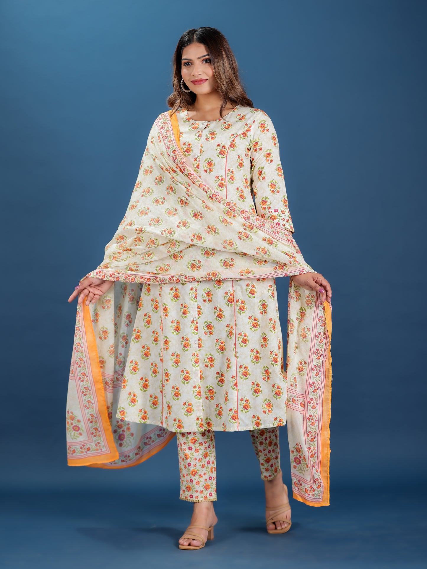 Soft Cotton Floral Kurta