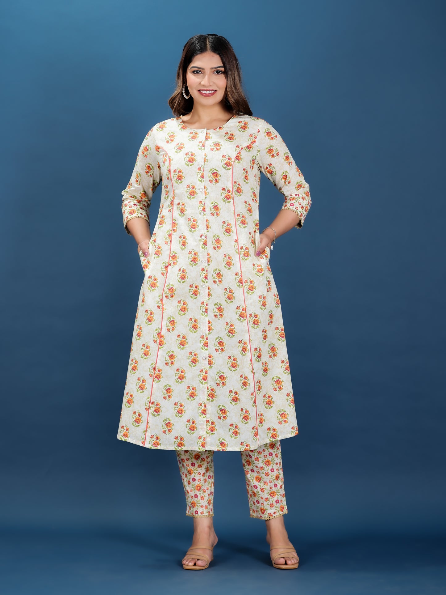 Soft Cotton Floral Kurta