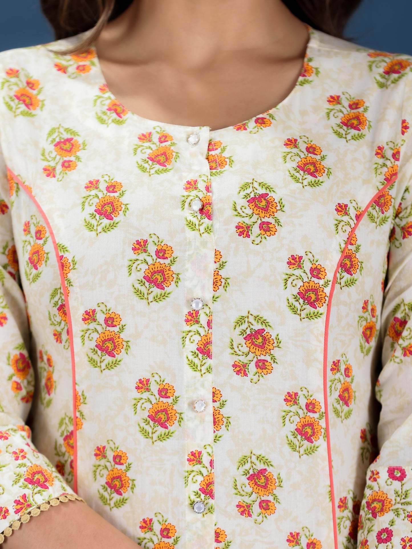 Soft Cotton Floral Kurta