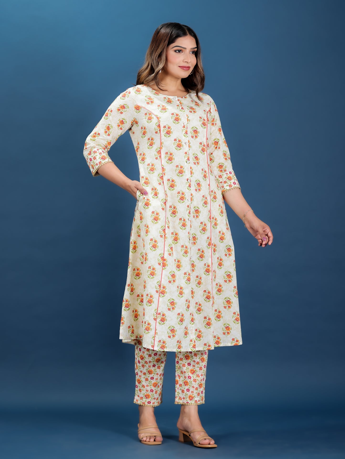 Soft Cotton Floral Kurta