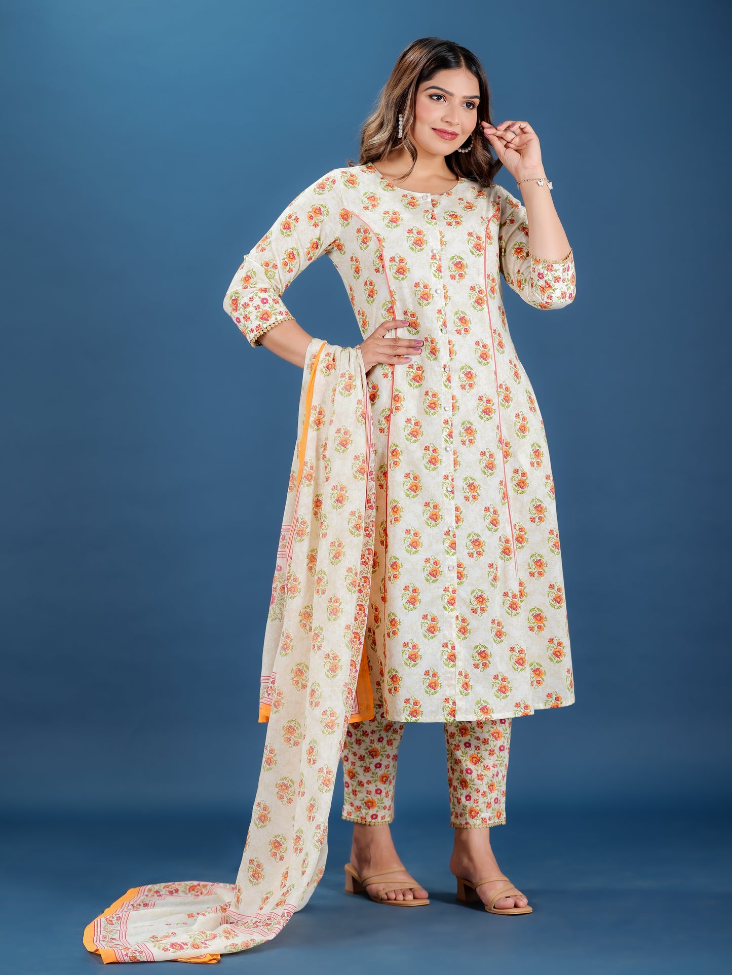 Soft Cotton Floral Kurta