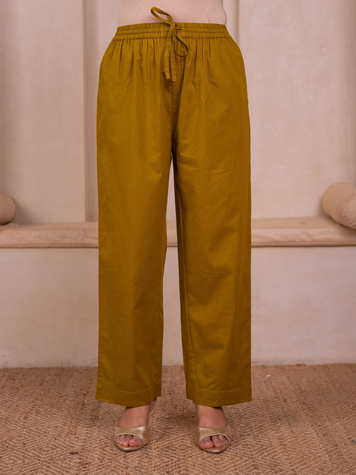 Soft Cotton Floral Straight Green Kurta