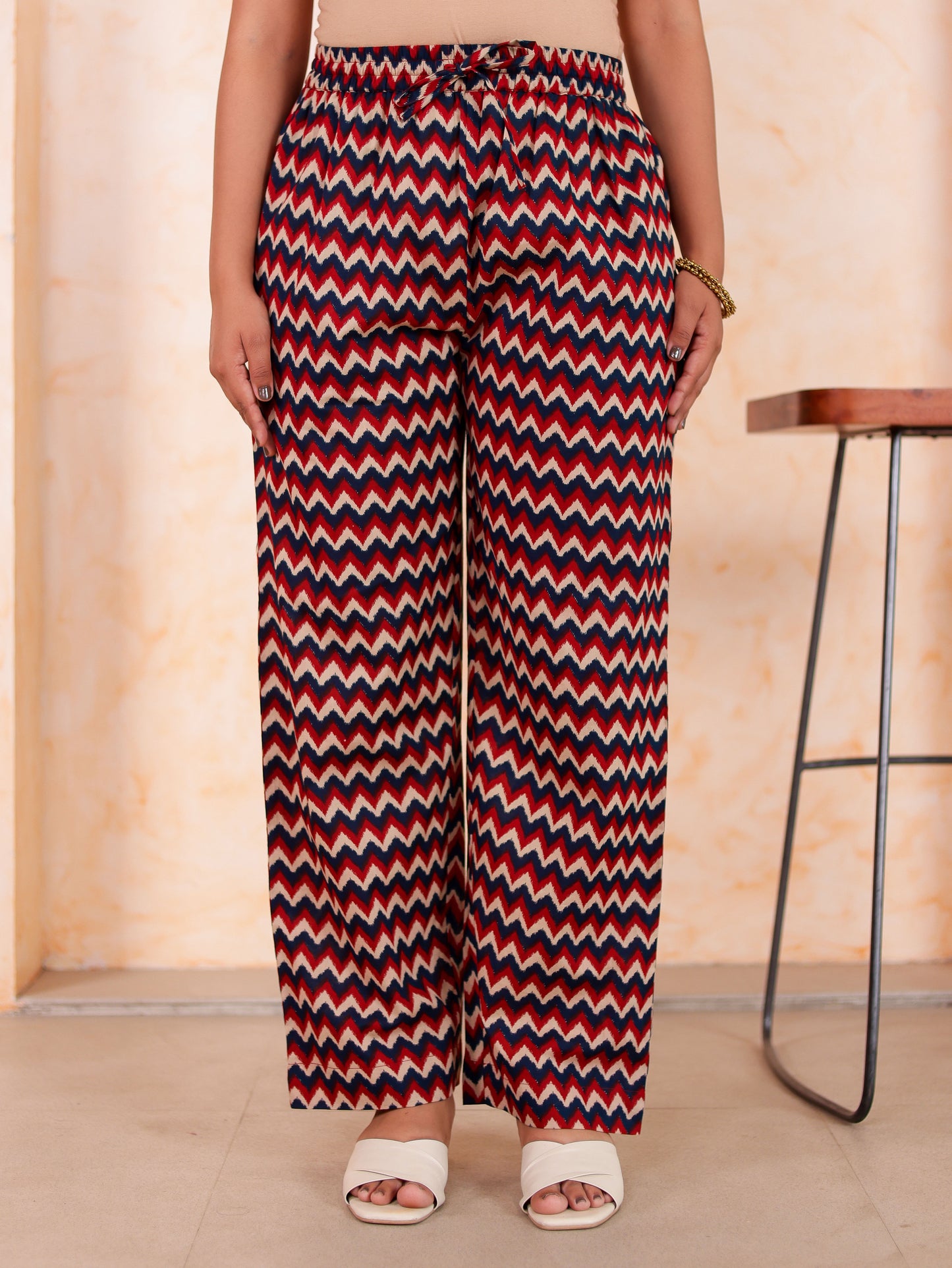 Soft cotton Chevron Indigo blue Trousers Trousers